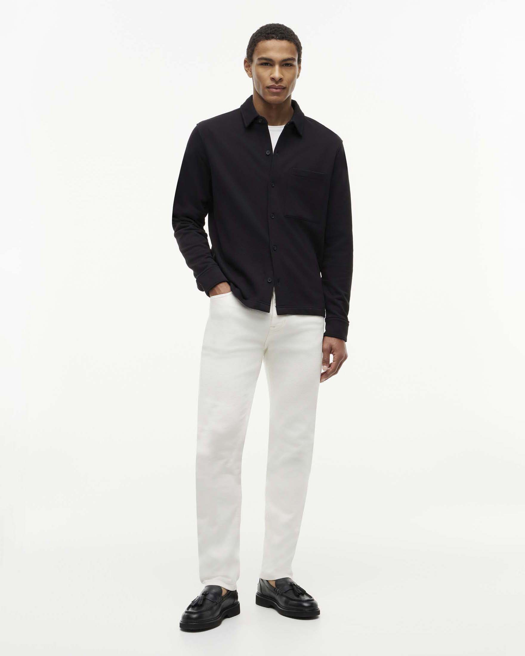 Overshirt Tommy Hilfiger nera in felpa di cotone