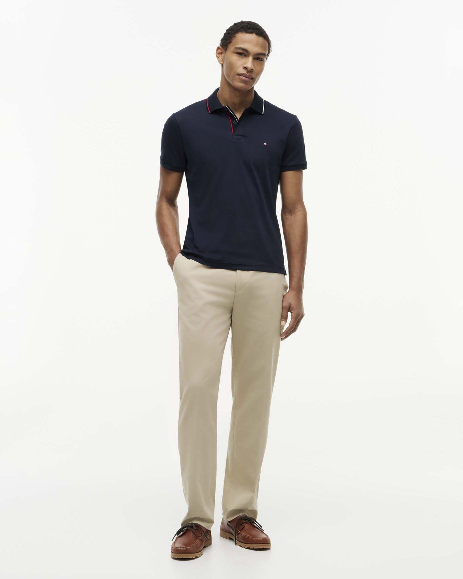 Polo Tommy Hilfiger in cotone mercerizzato blu navy