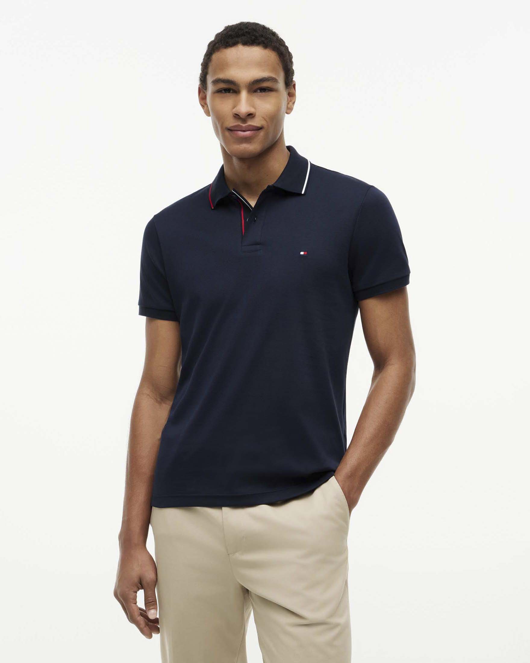 Polo Tommy Hilfiger in cotone mercerizzato blu navy image