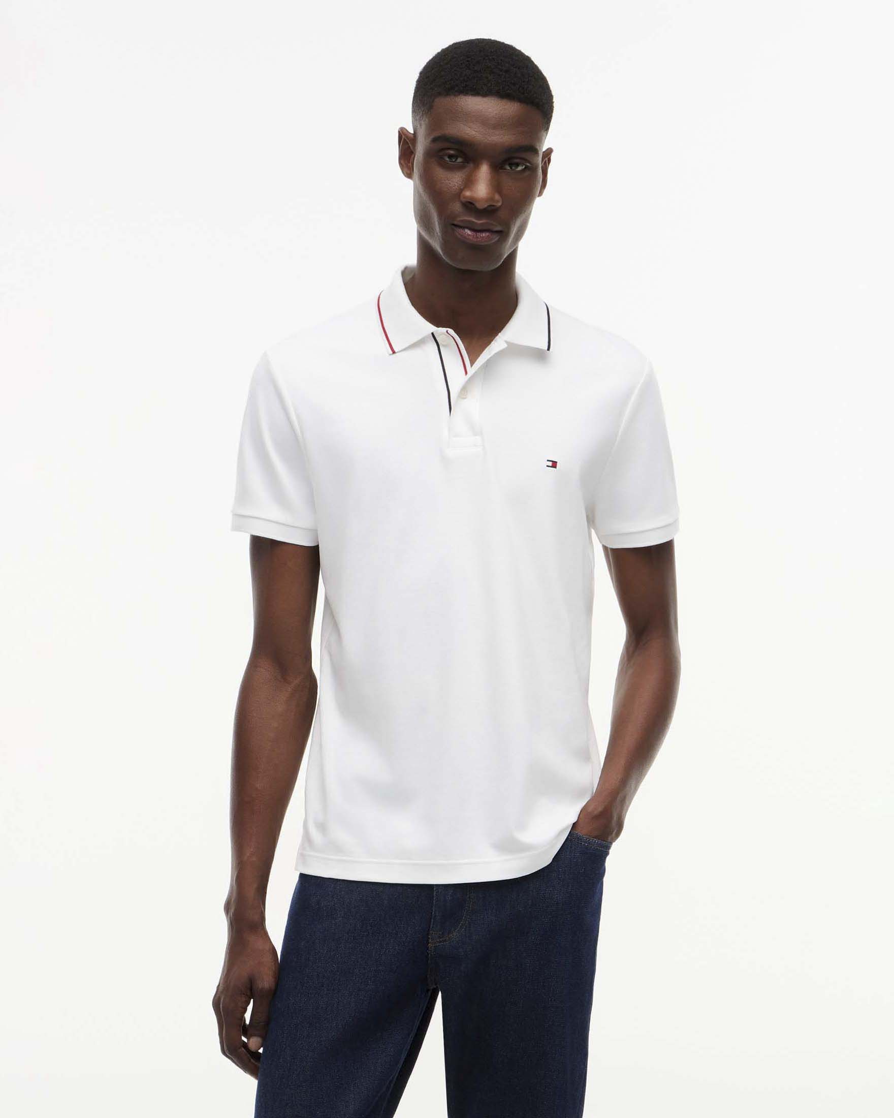Polo Tommy Hilfiger bianca in cotone mercerizzato image