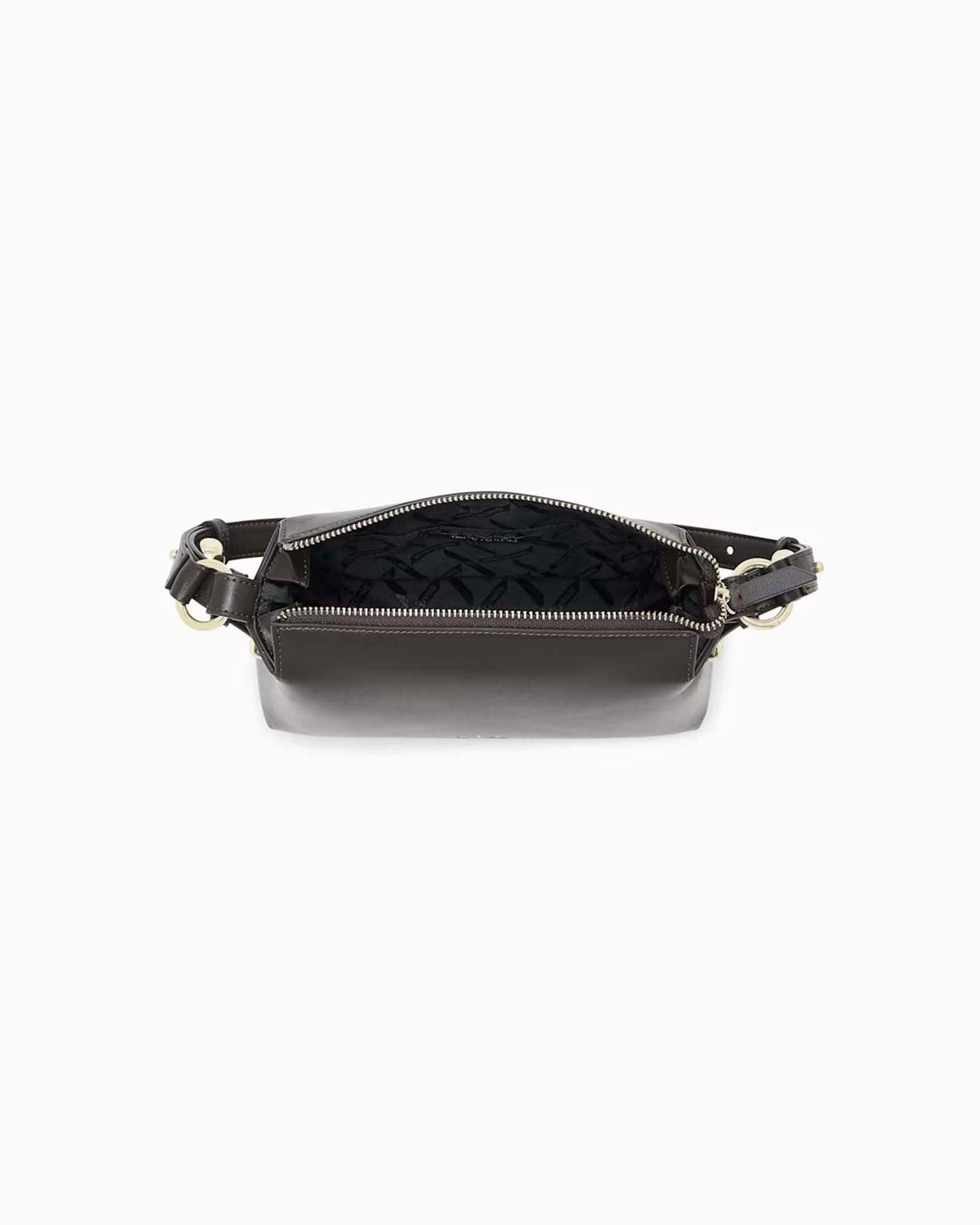 Borsa a spalla Armani Exchange testa di moro in similpelle con tracolla regolabile e chiusura zip image