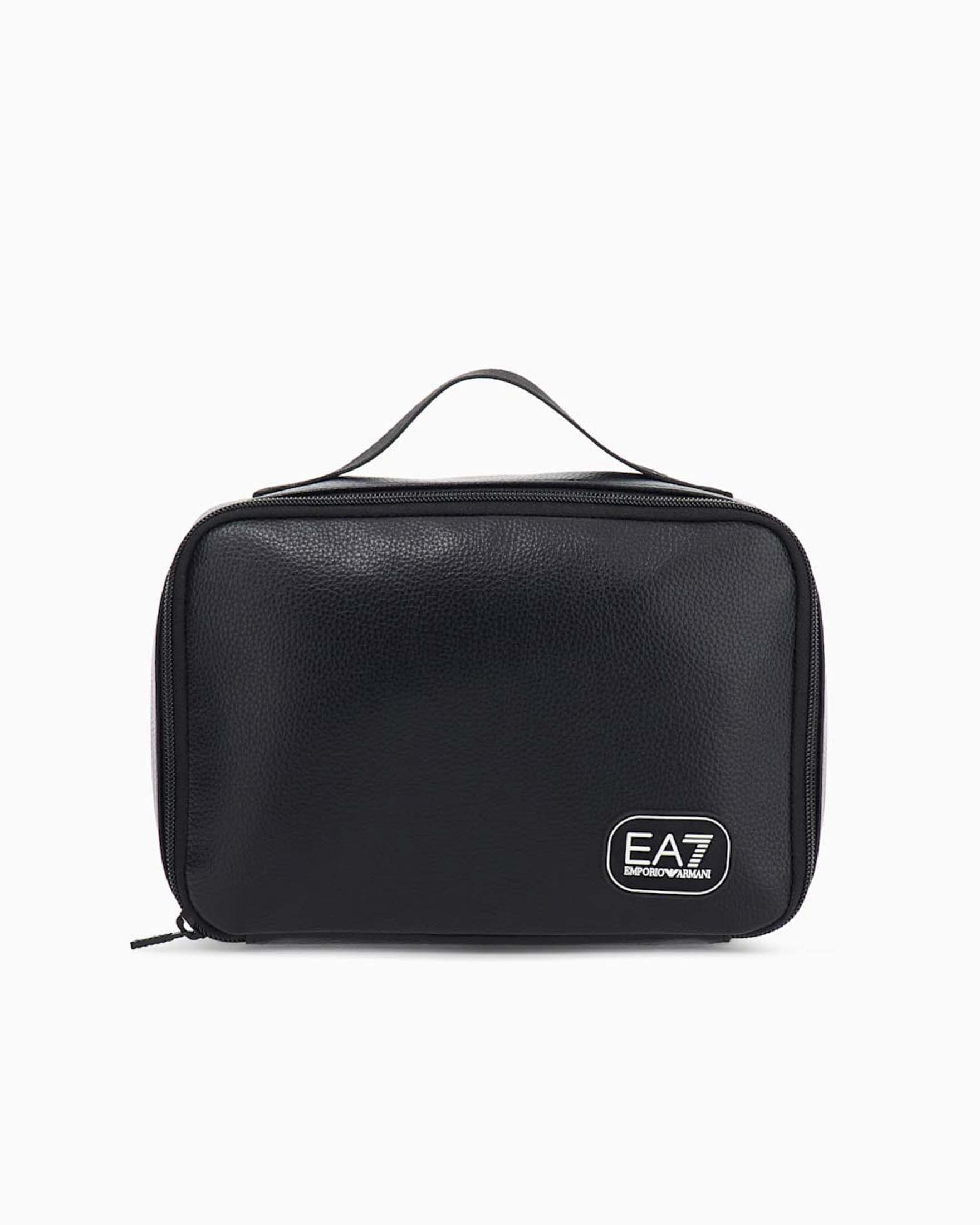 Beauty case EA7 nero in similpelle