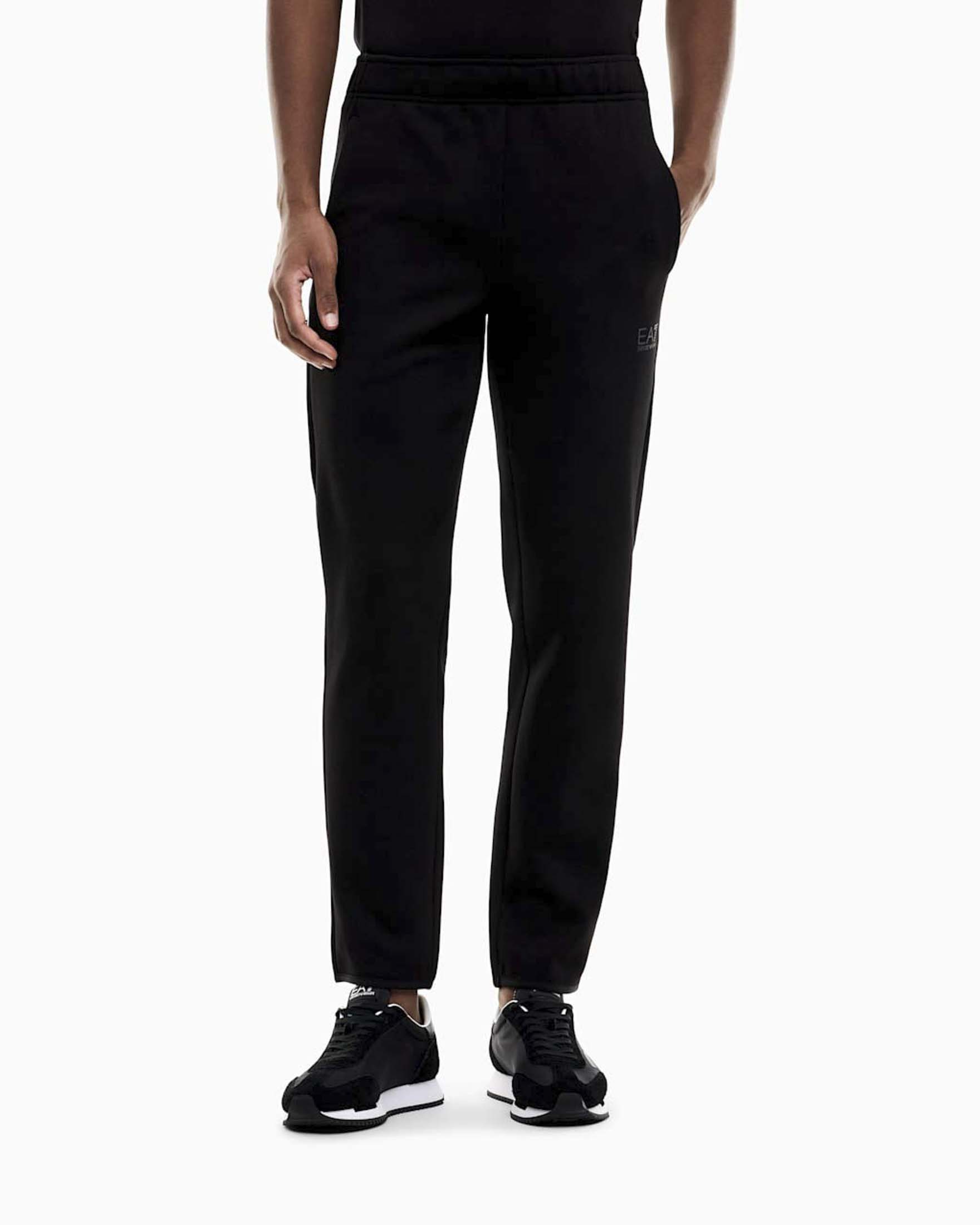 Pantaloni EA7 neri Natural Ventus 7 slim fit in jersey