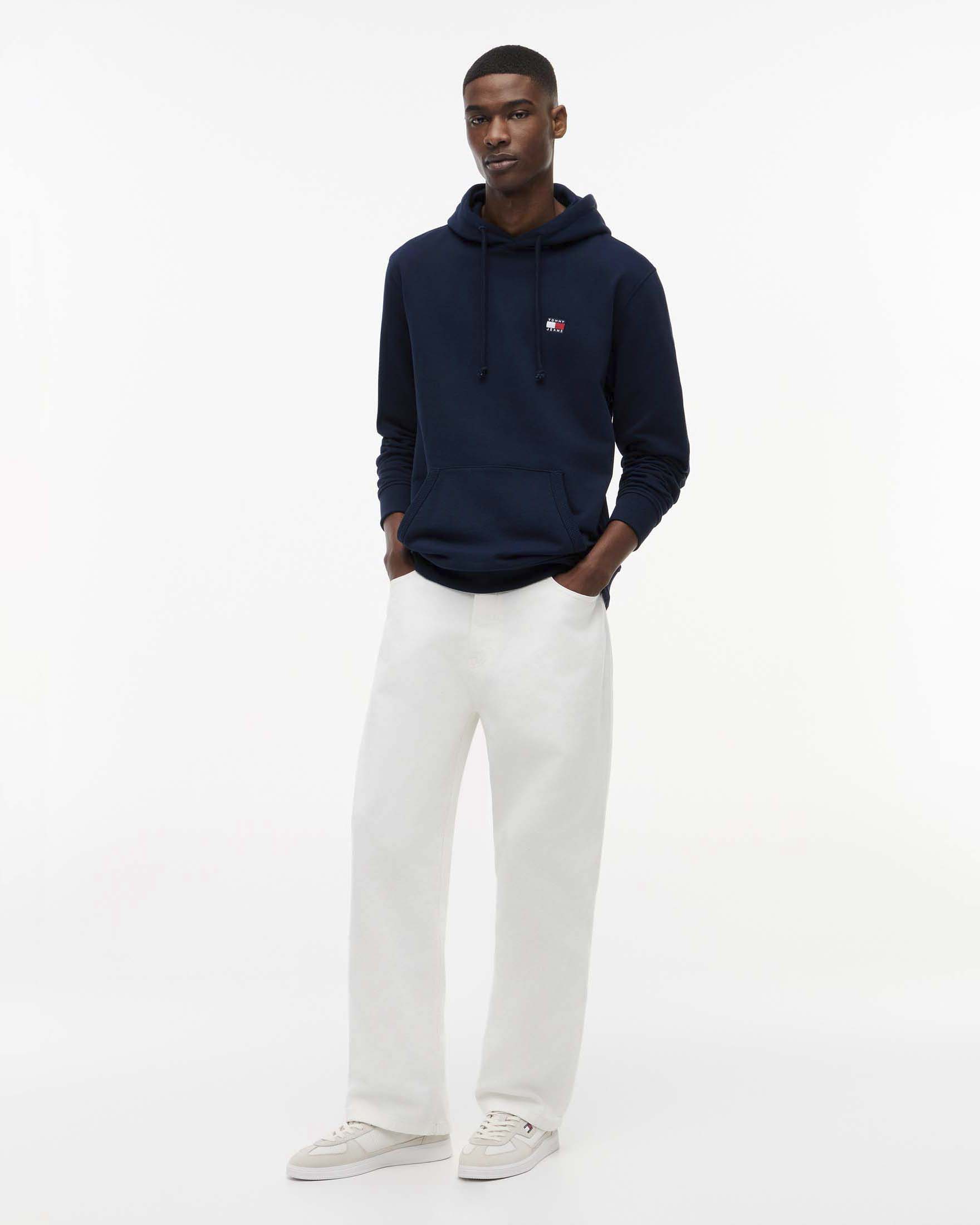 Felpa blu navy con cappuccio Tommy Jeans in cotone