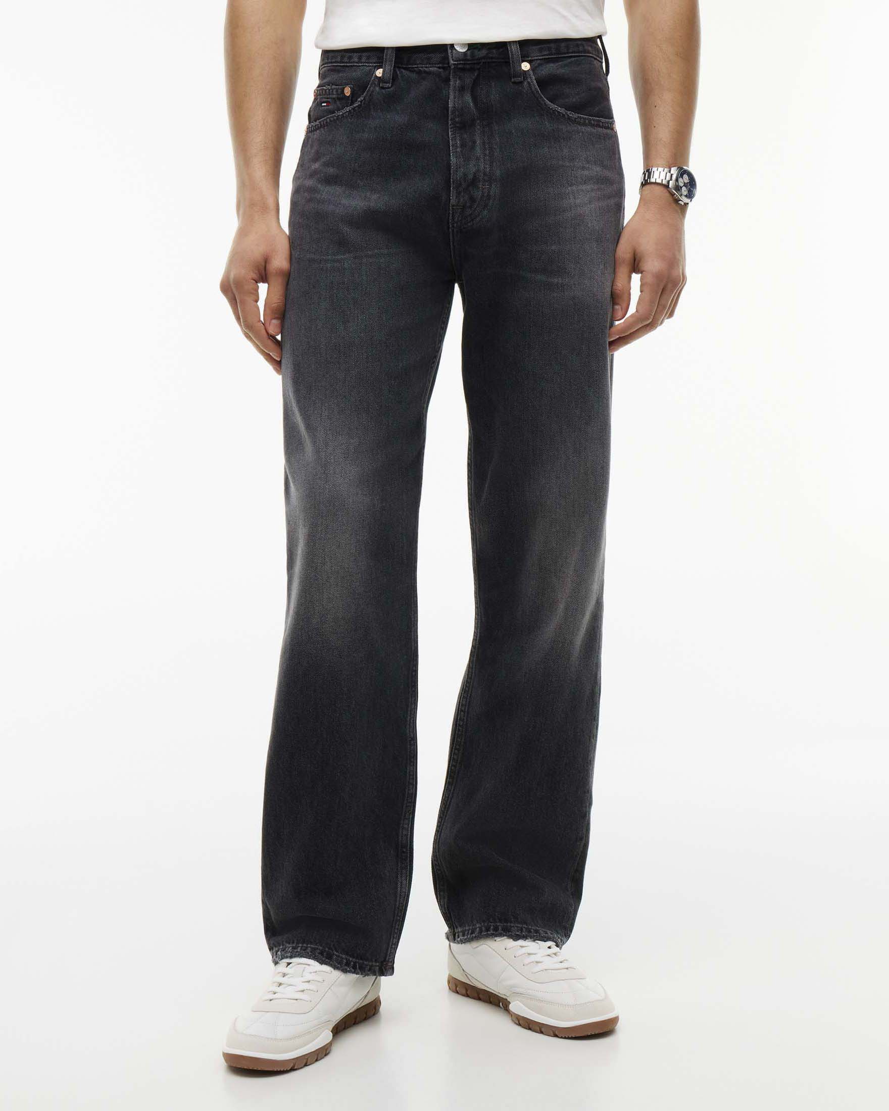 Jeans Otis Tommy Jeans straight fit in denim nero stone washed