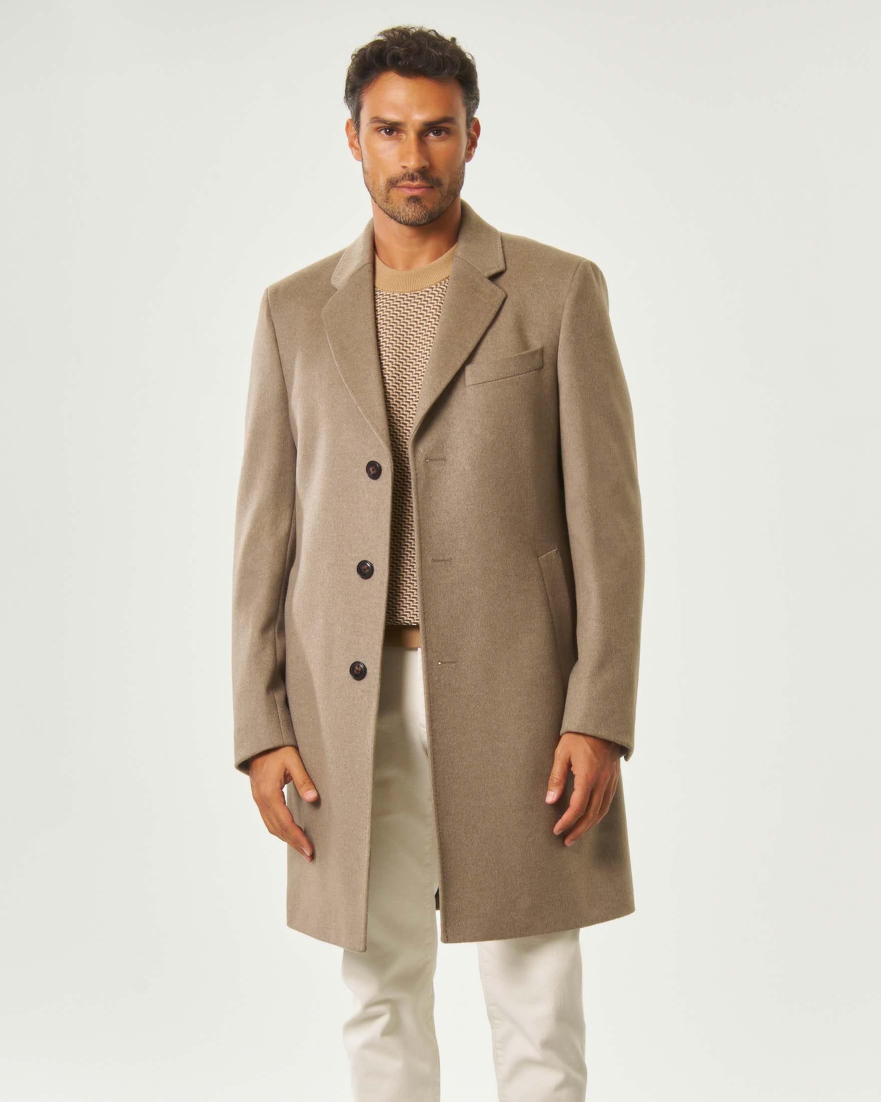 Cappotto Boss color noce slim fit in lana e cashmere image