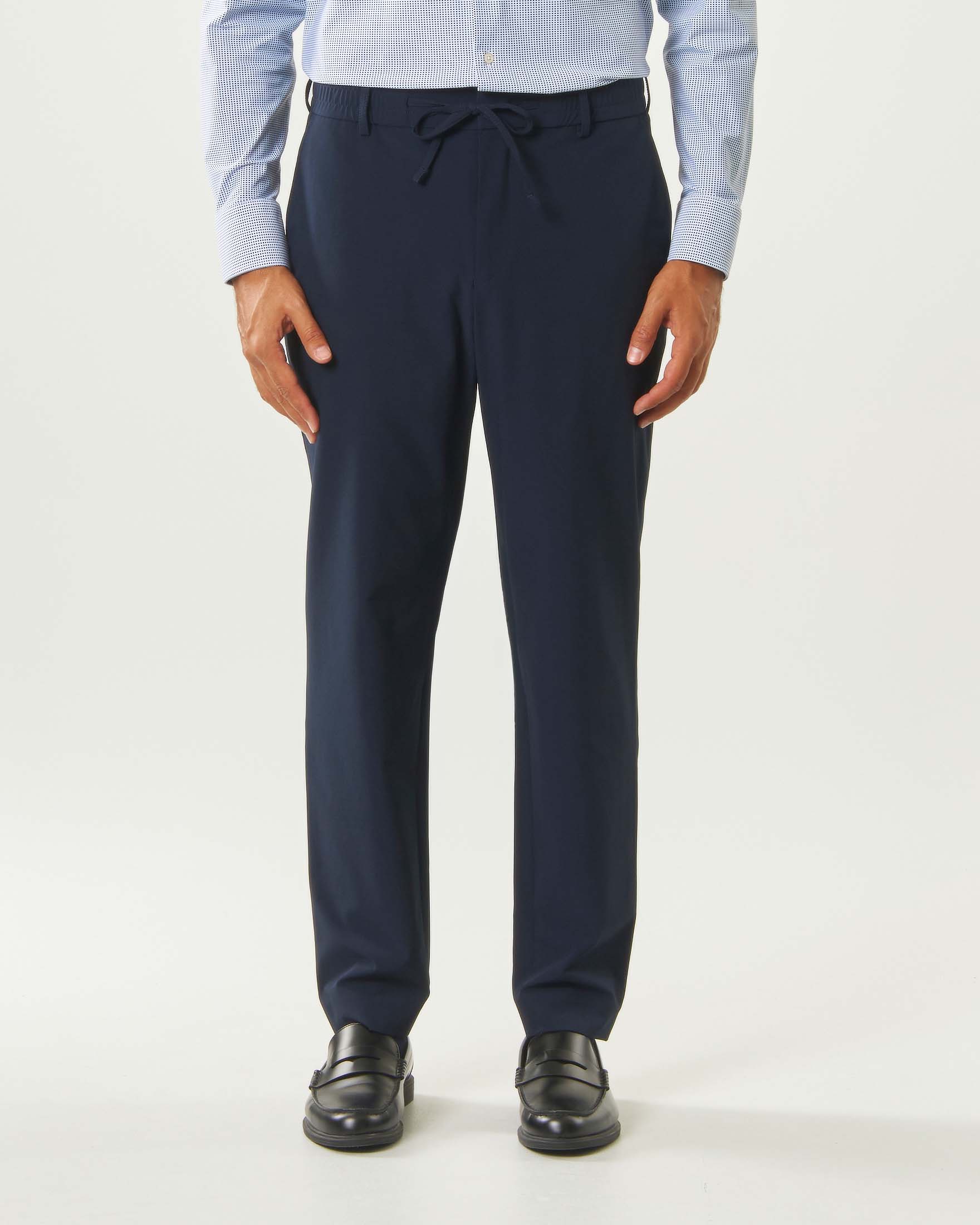 Pantalaccio Boss blu tapered fit in tessuto tecnico stretch image