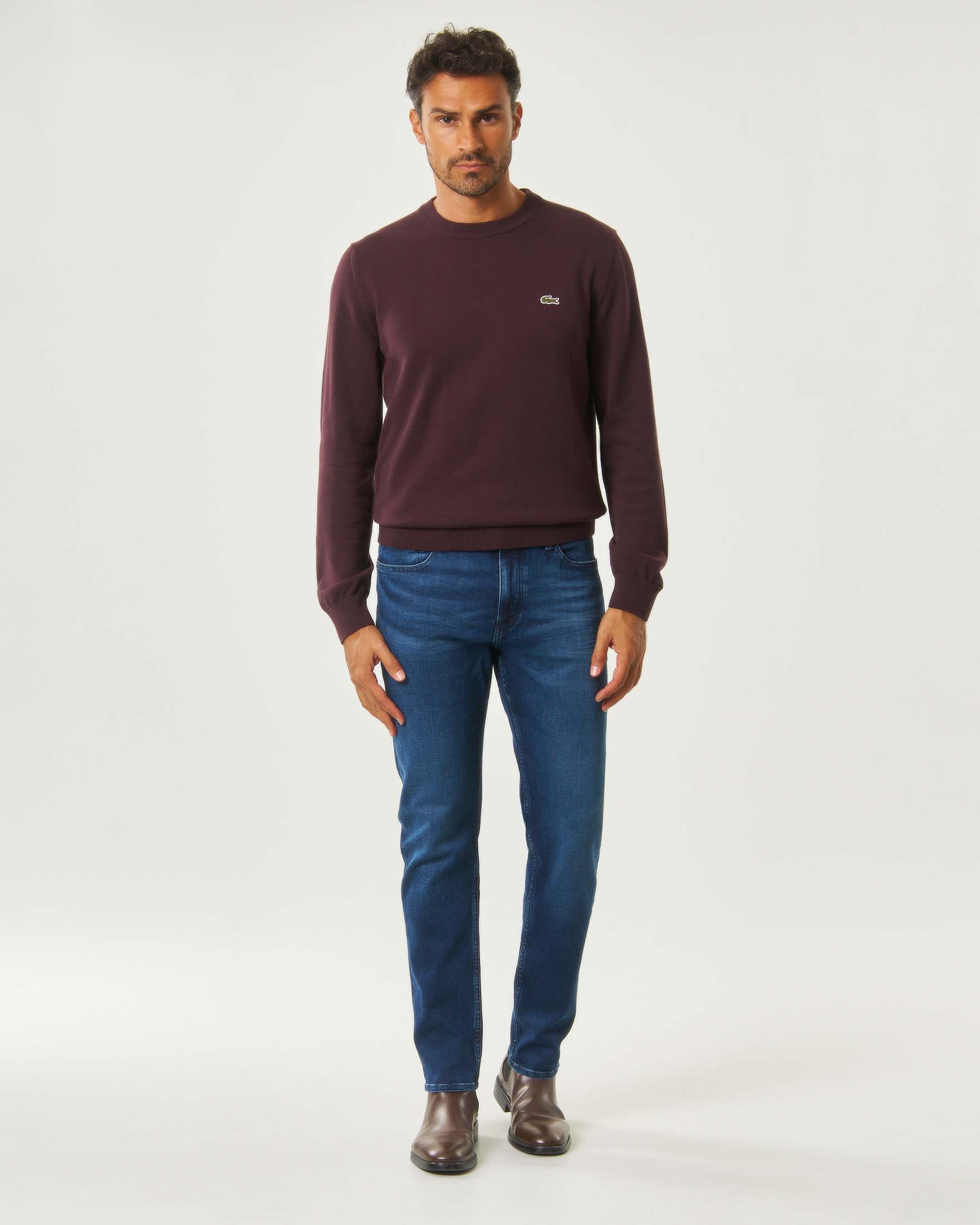 Jeans Boss Delaware slim fit in denim stretch blu scuro