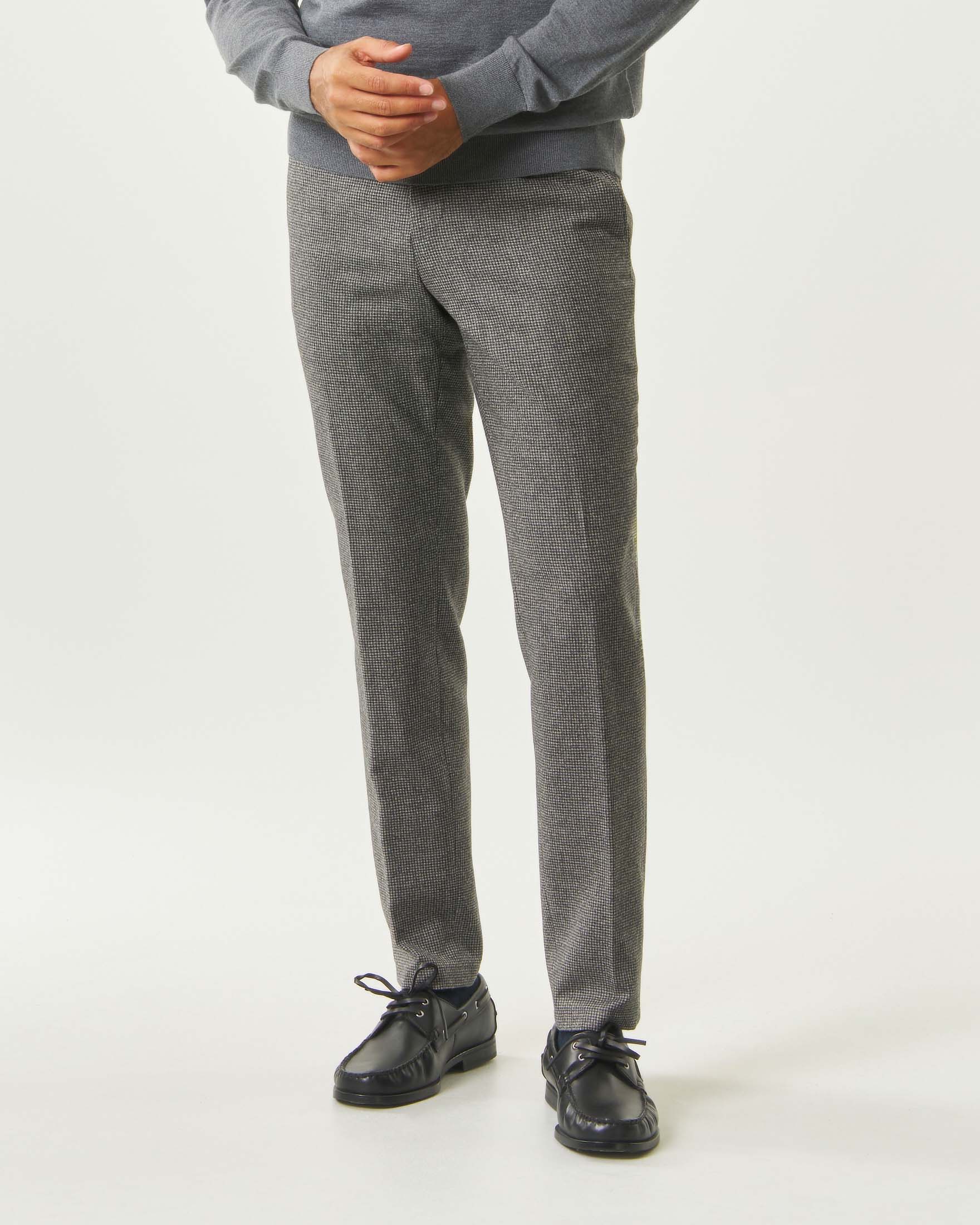 Pantalone Boss C-Genius grigio slim fit in lana vergine micro motivo image