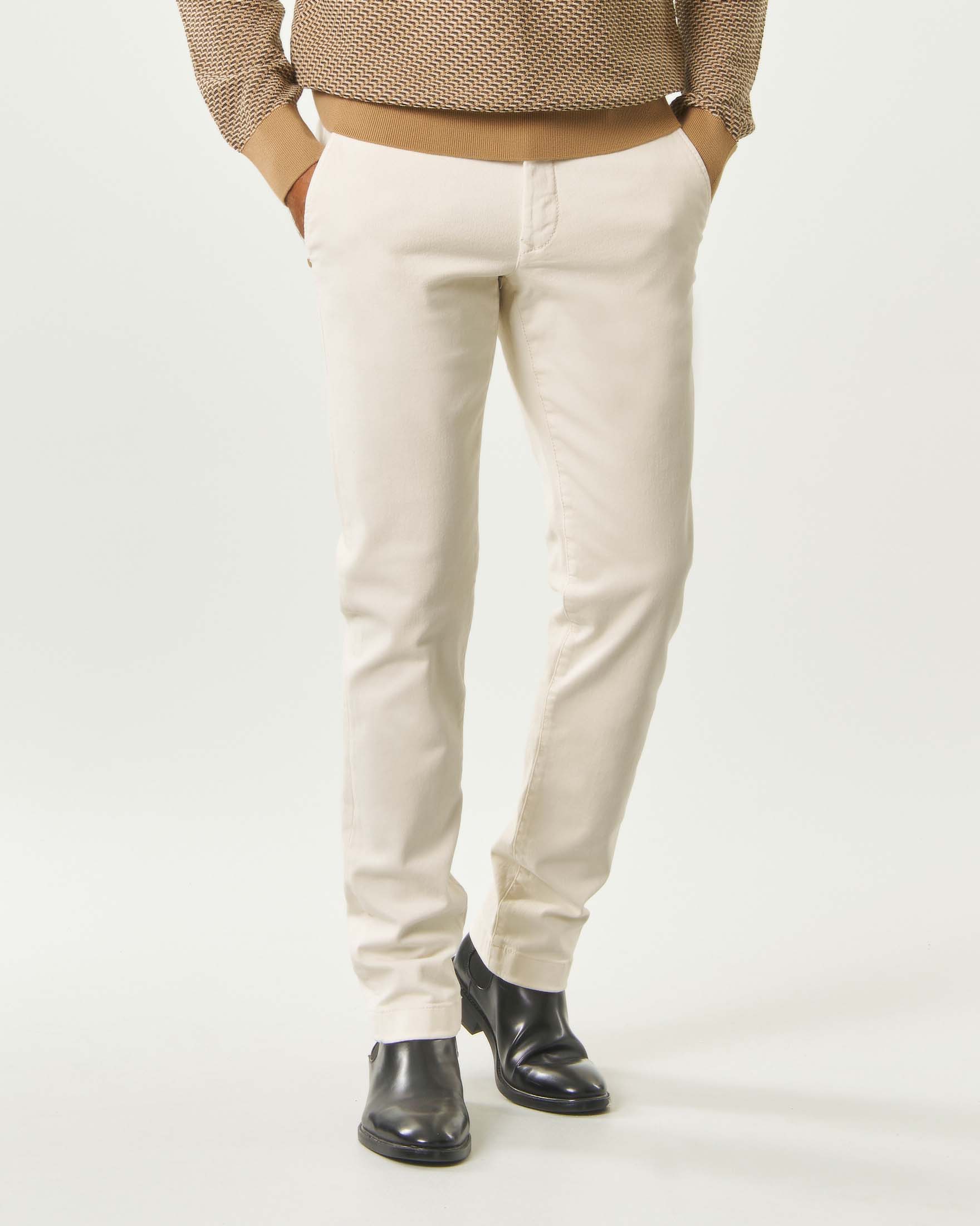 Pantalone chino Jacob Cohën Bobby color panna in bull di cotone stretch image