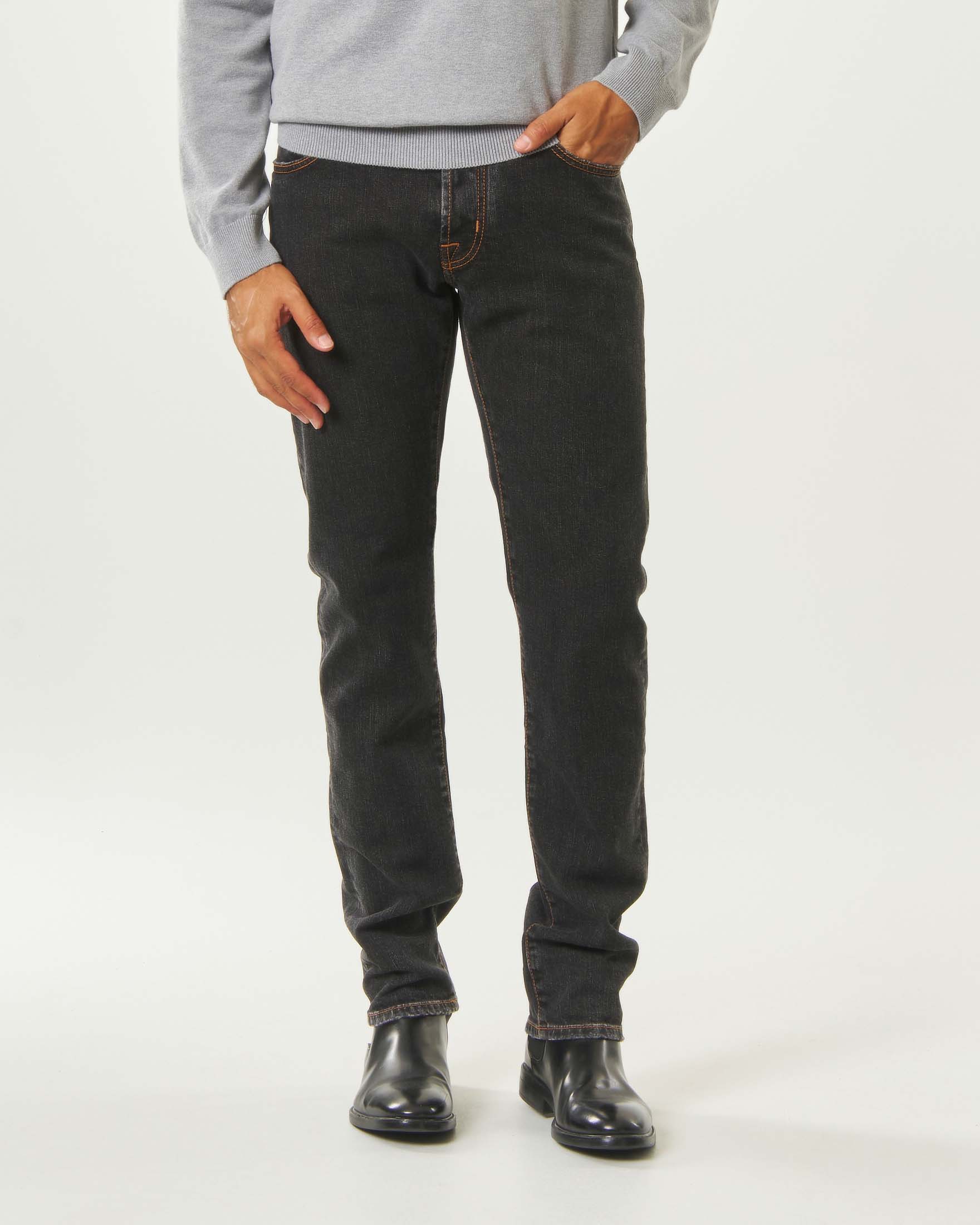 Jeans Jacob Cohën Bard in denim stretch lavaggio nero image