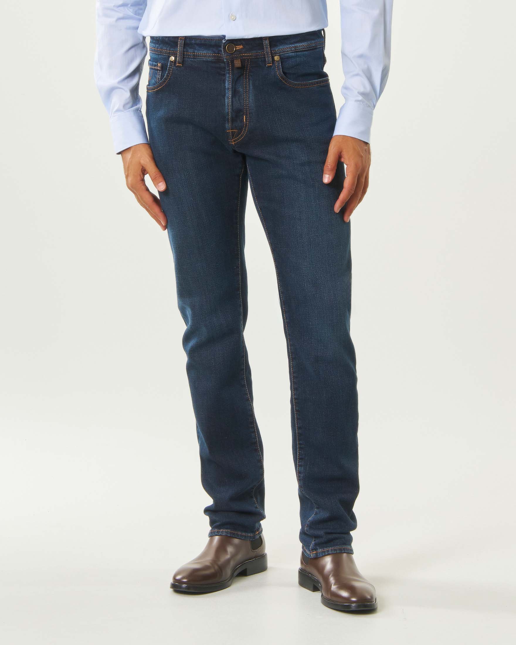 Jeans Jacob Cohën Bard in denim stretch blu scuro image