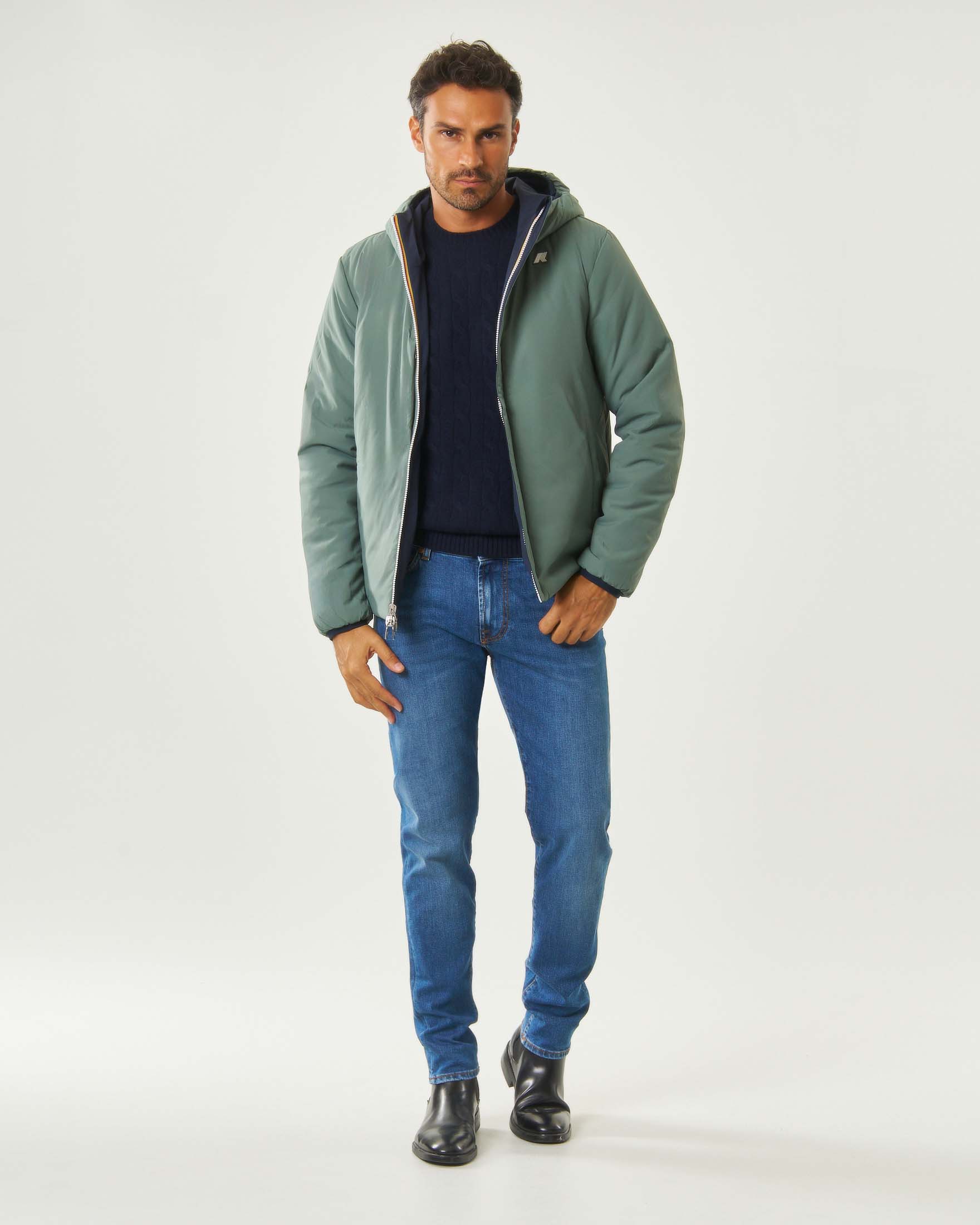 Giubbino K-Way Jack ST Warm Reversible blu e verde salvia image