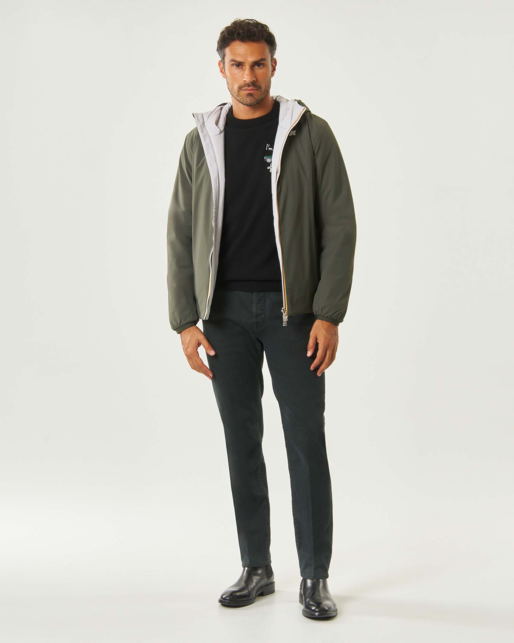 Giubbino K-Way Jack ST Warm Reversible verde militare e gesso