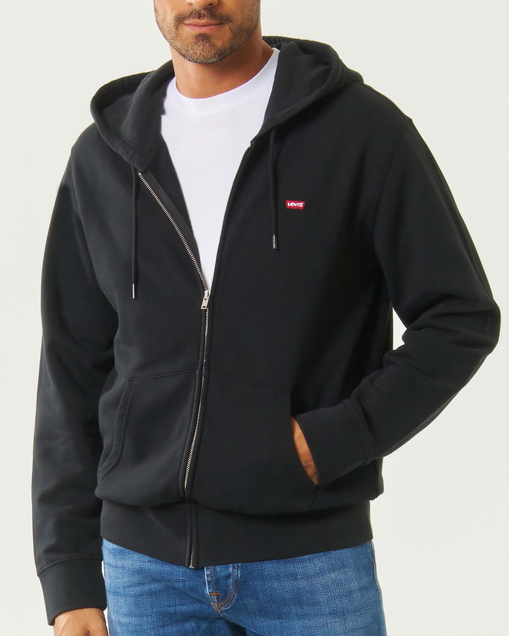 Felpa Levi's nera con cappuccio e chiusura zip image