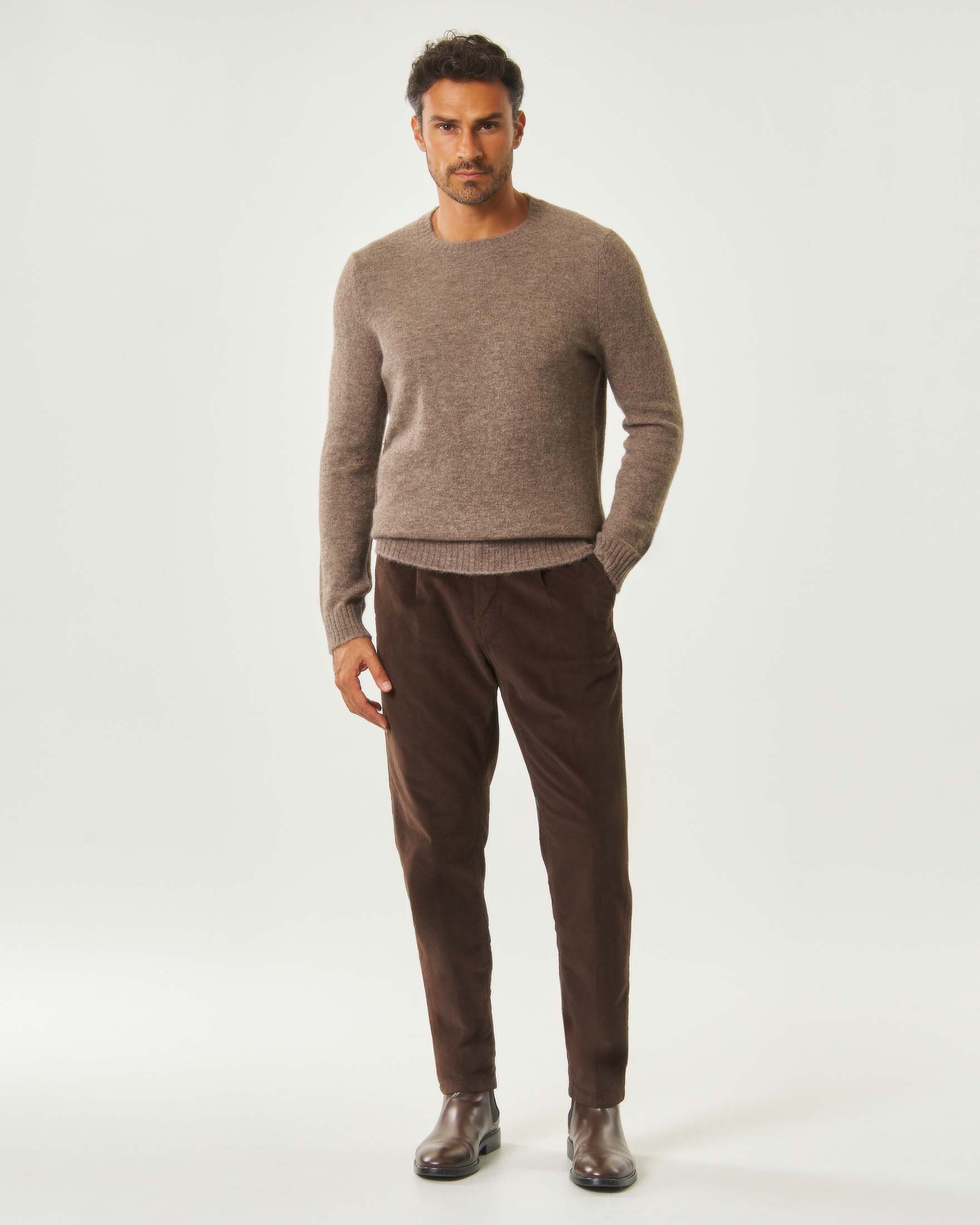 Maglia girocollo MC2 Saint Barth noce in misto alpaca image