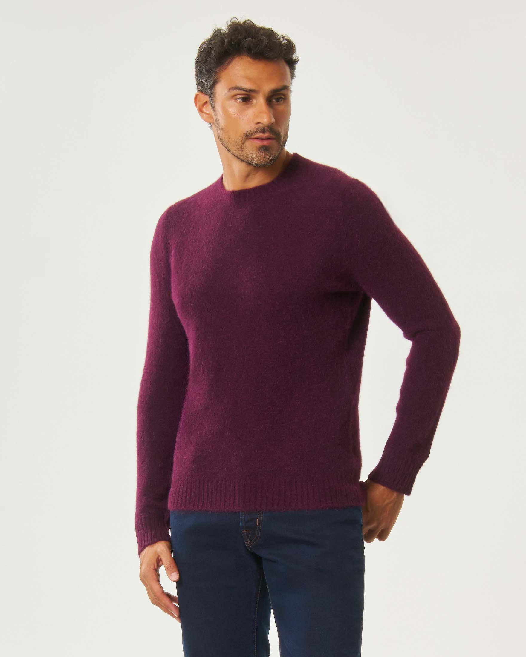 Maglia girocollo MC2 Saint Barth bordeaux in misto alpaca