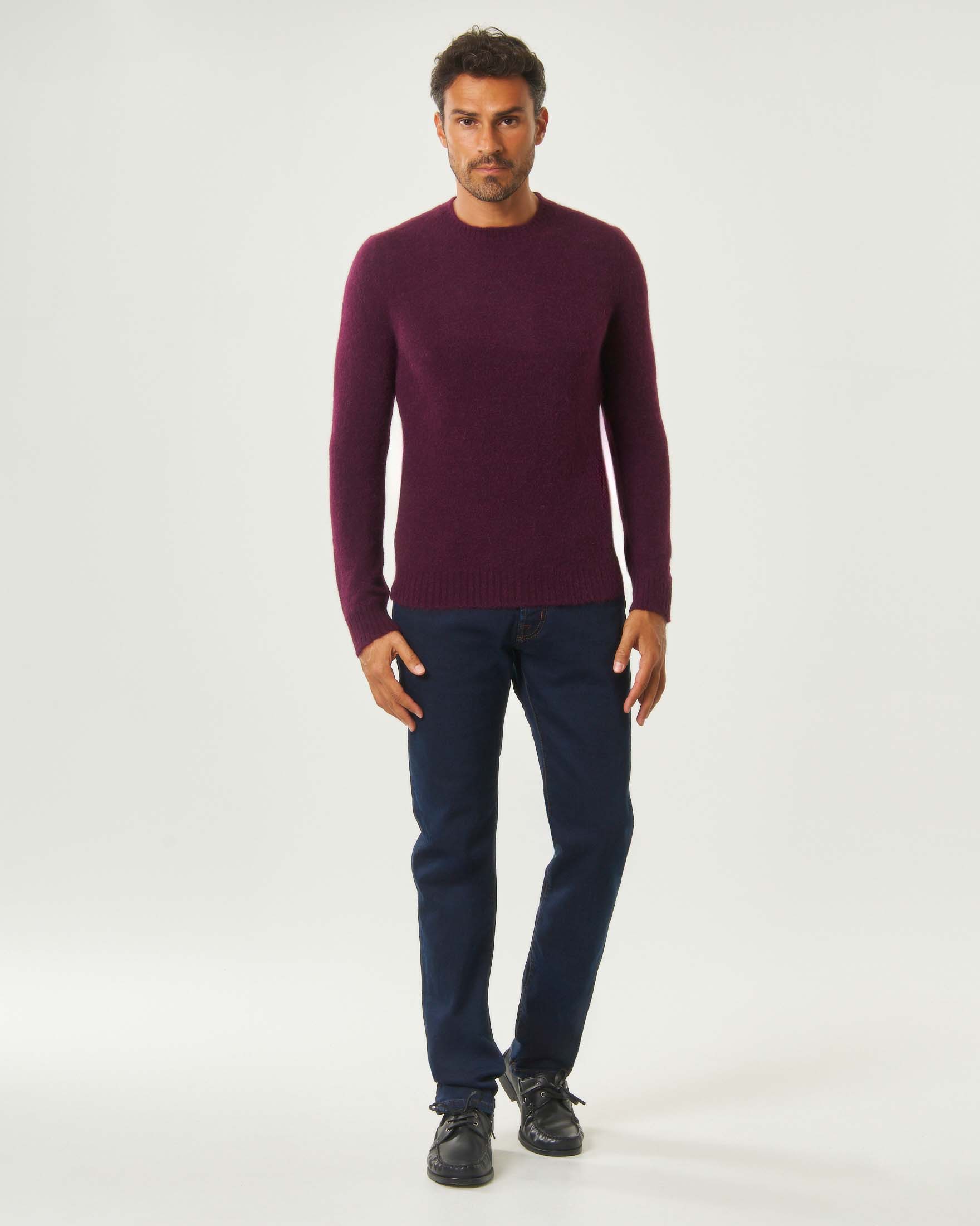 Maglia girocollo MC2 Saint Barth bordeaux in misto alpaca image