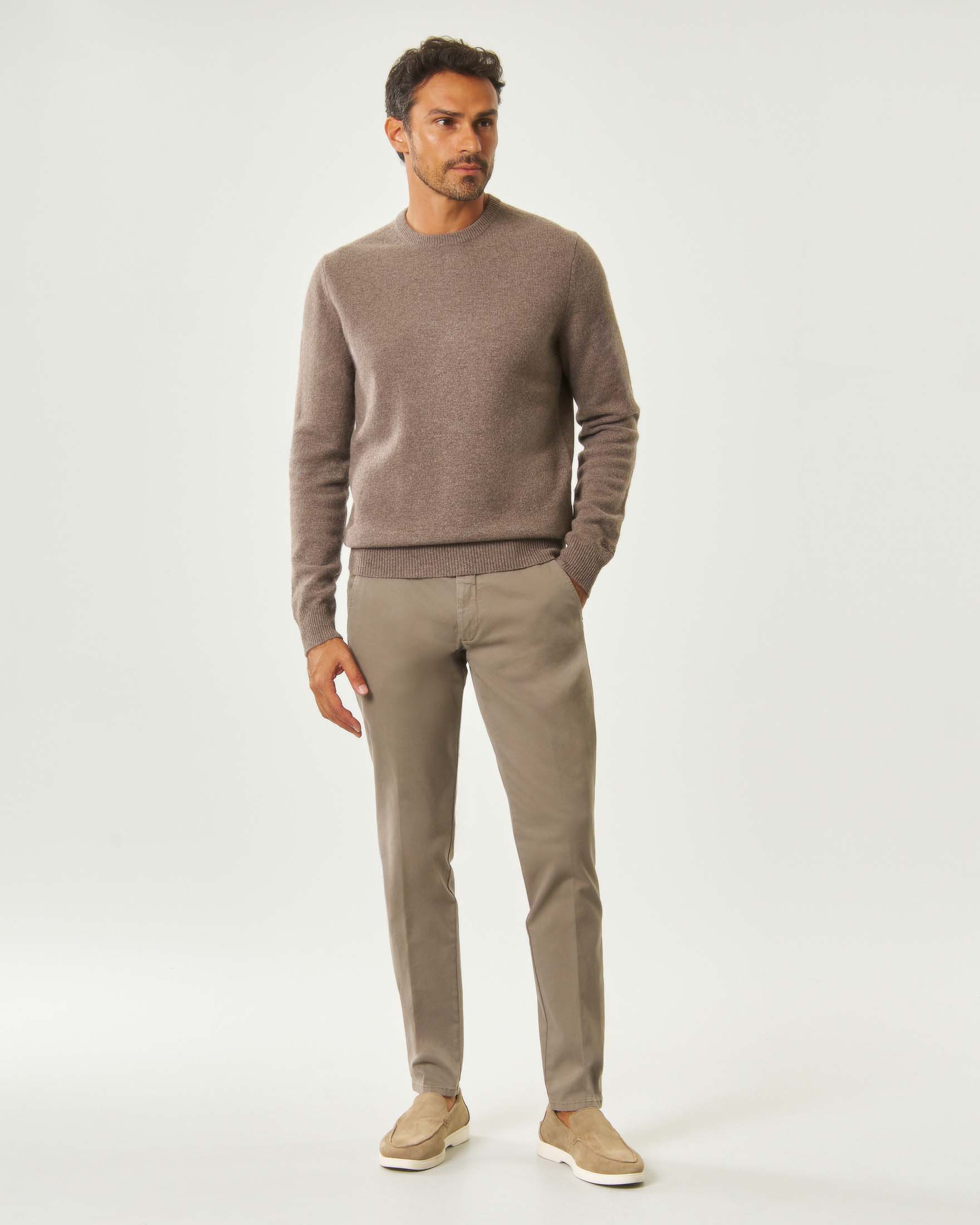 Maglia girocollo MC2 Saint Barth noce in lambswool di pura lana image