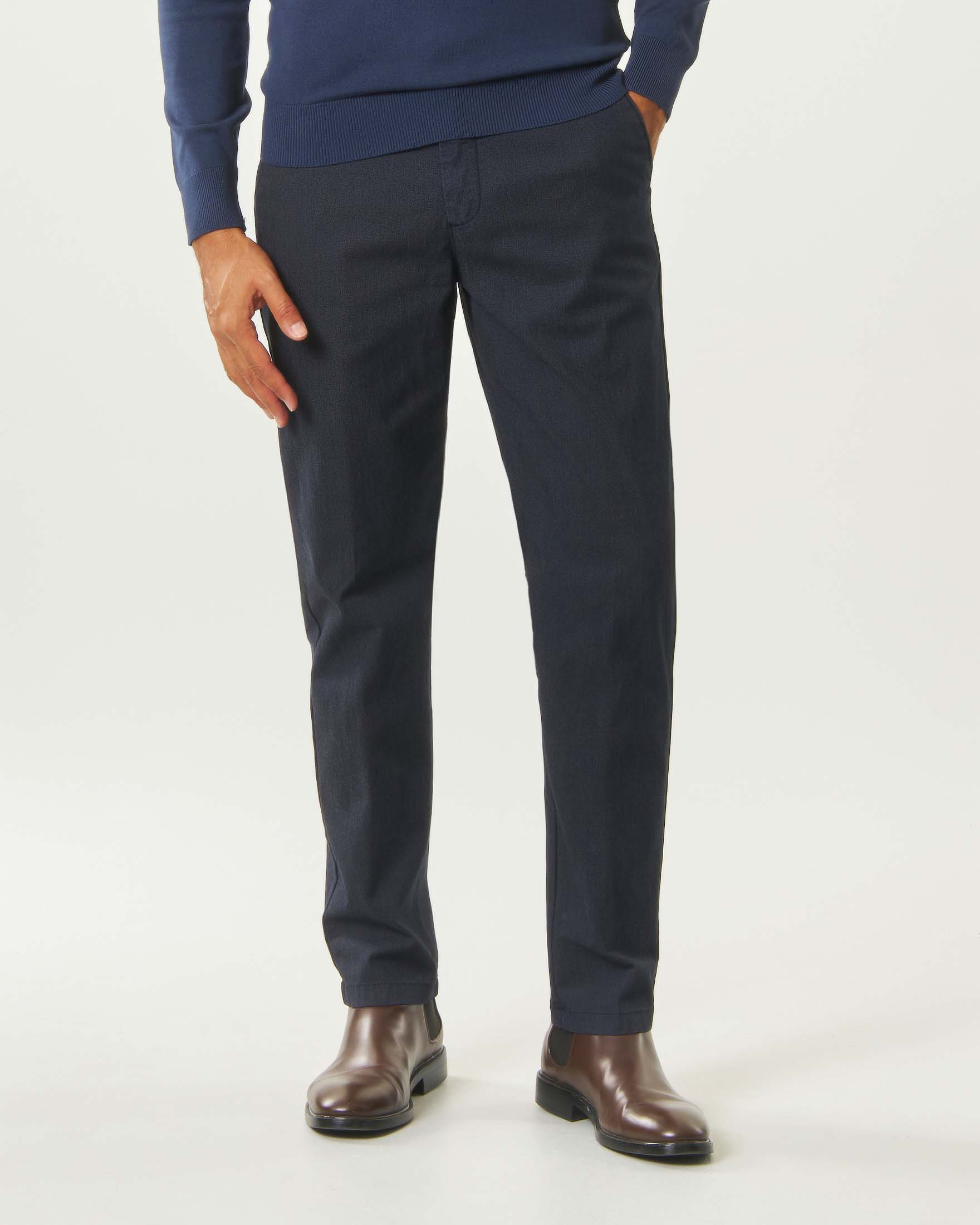 Pantaloni chino blu Paul Baker in cotone elasticizzato punto spillo image