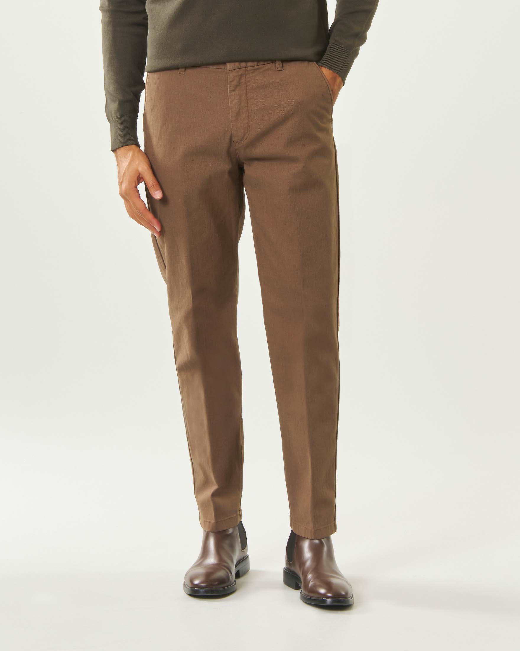 Pantaloni chino caramello Paul Baker in cotone elasticizzato punto spillo image