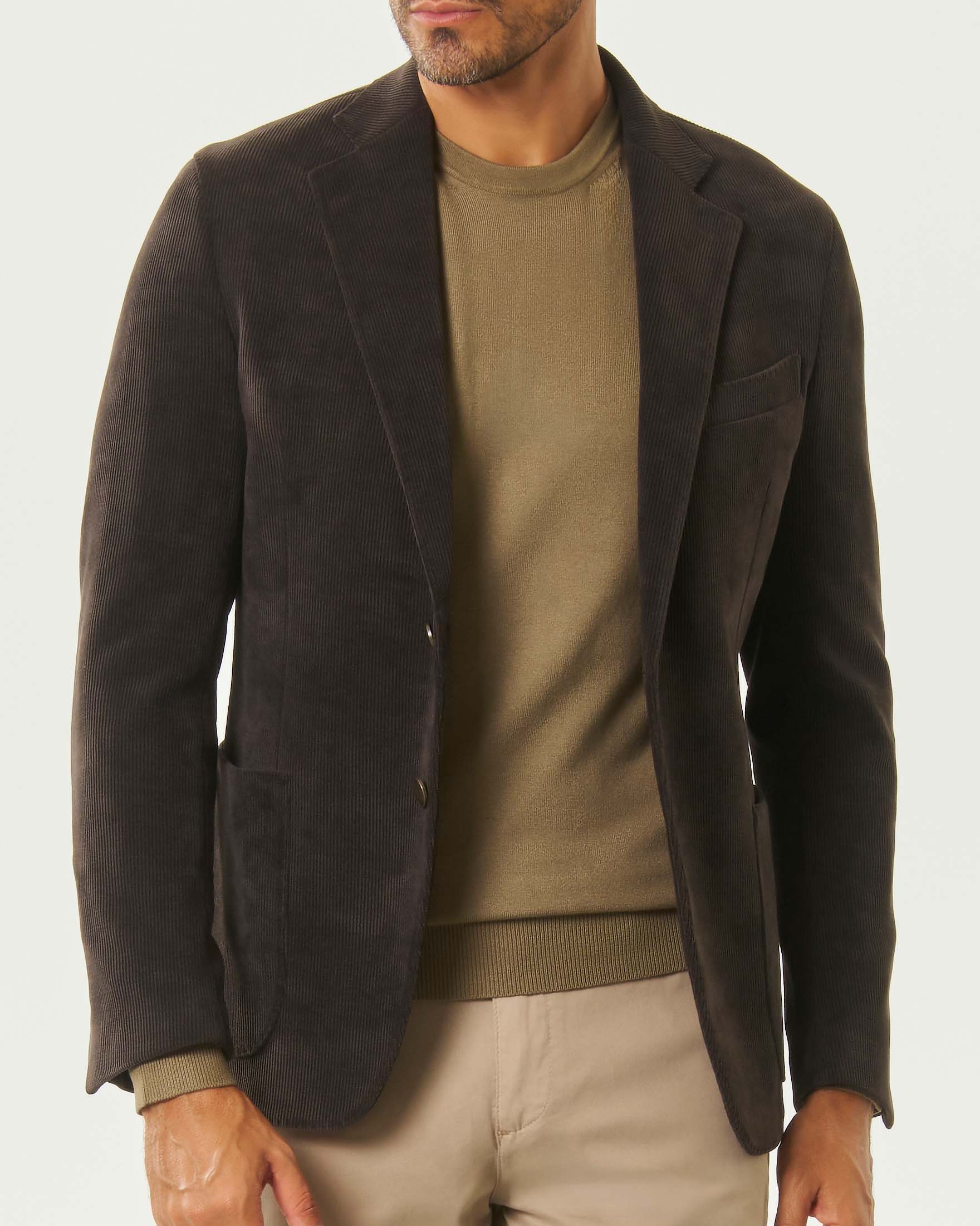 Blazer Paul Baker marrone in velluto a costine elasticizzato image