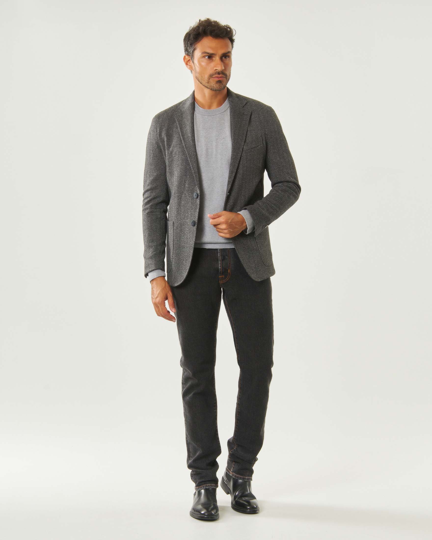 Blazer Paul Baker in jersey chevron grigio antracite