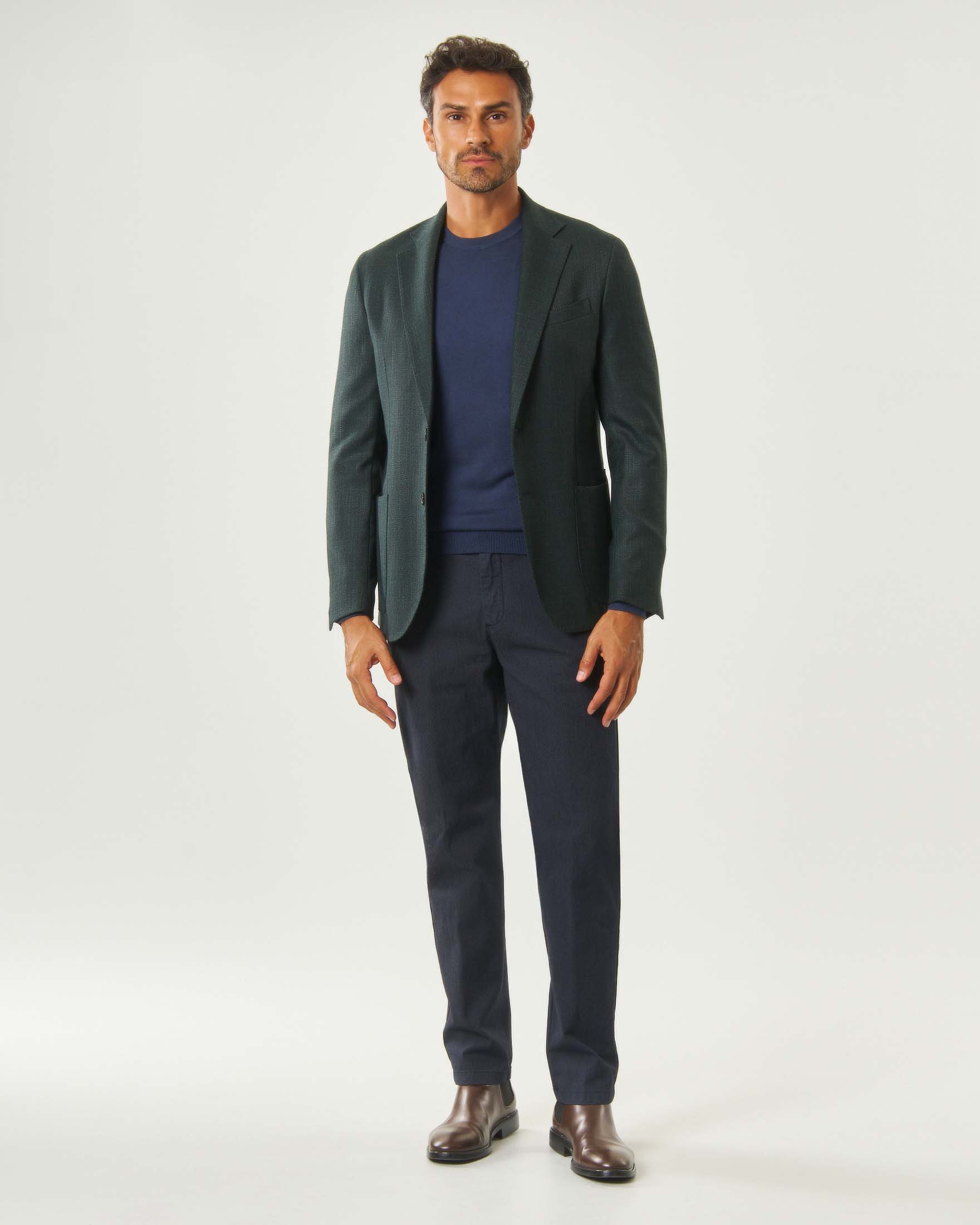 Blazer Paul Baker verde in tessuto micro armatura melange
