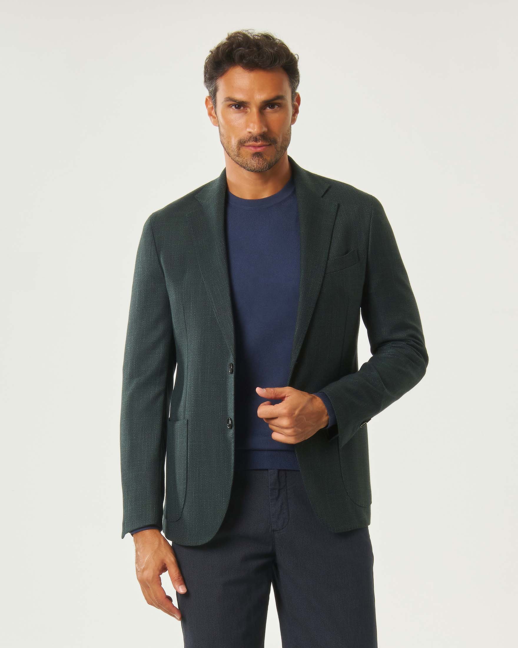 Blazer Paul Baker verde in tessuto micro armatura melange image