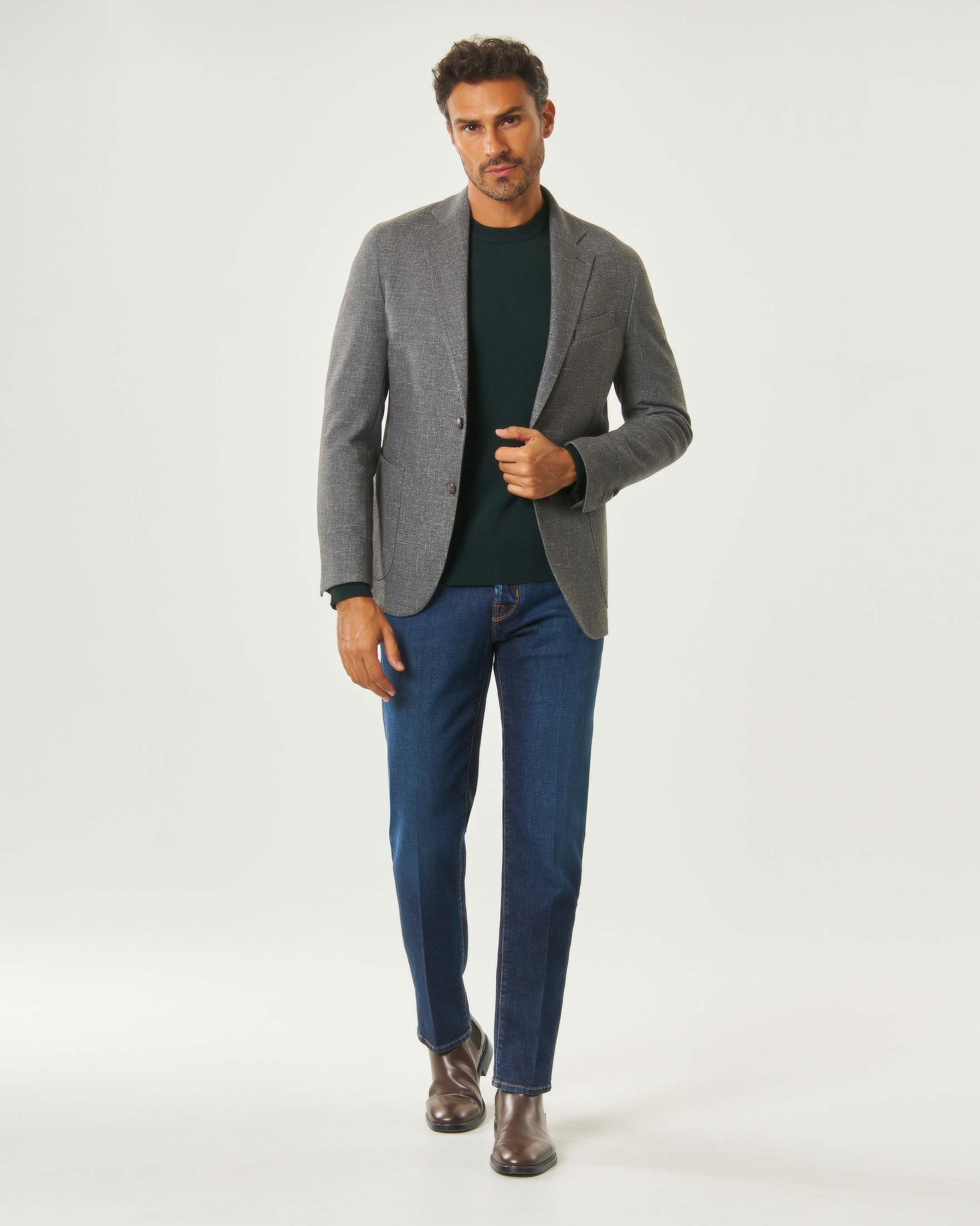 Blazer Paul Baker grigio in tessuto melange elasticizzato
