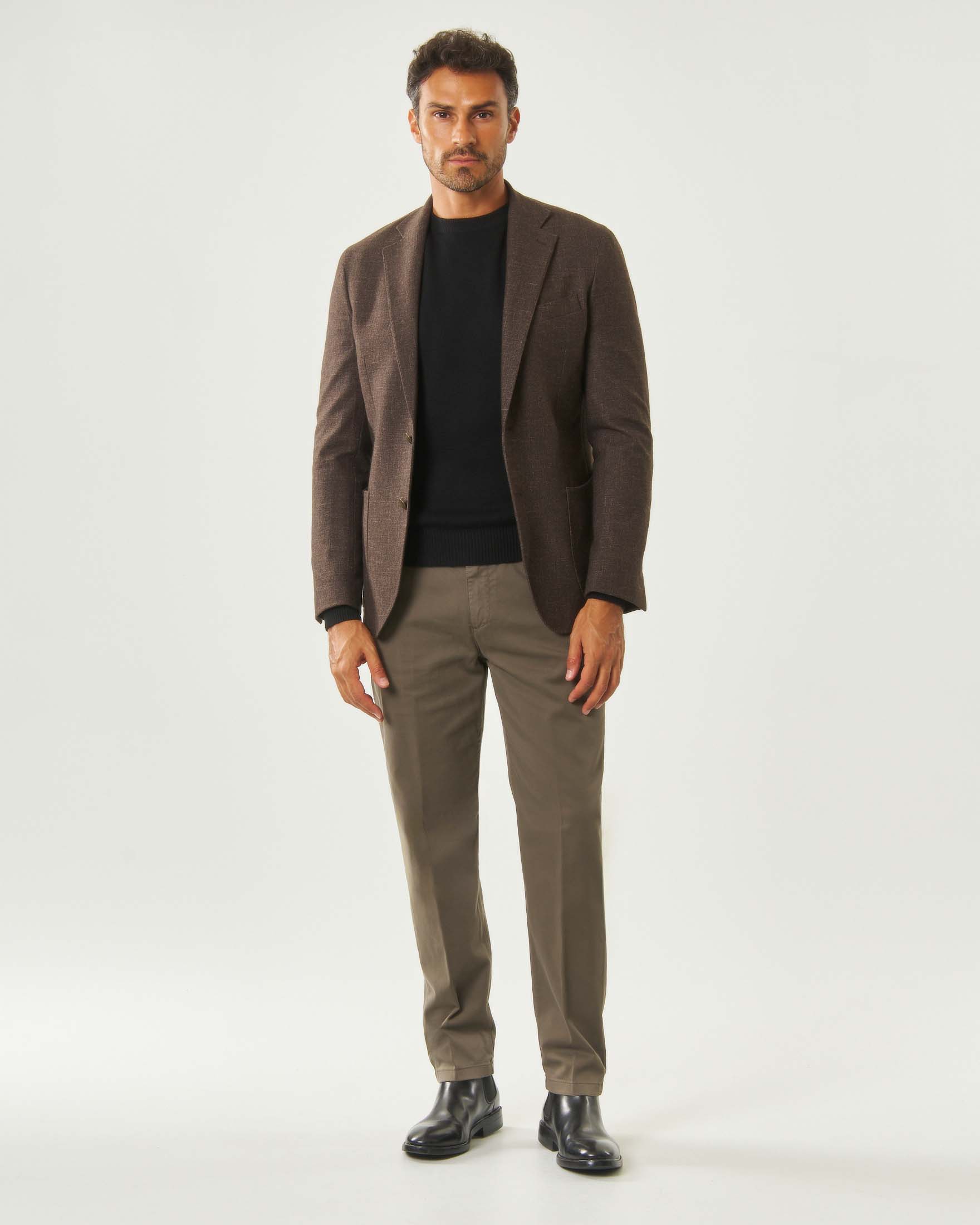 Blazer Paul Baker marrone in tessuto melange elasticizzato