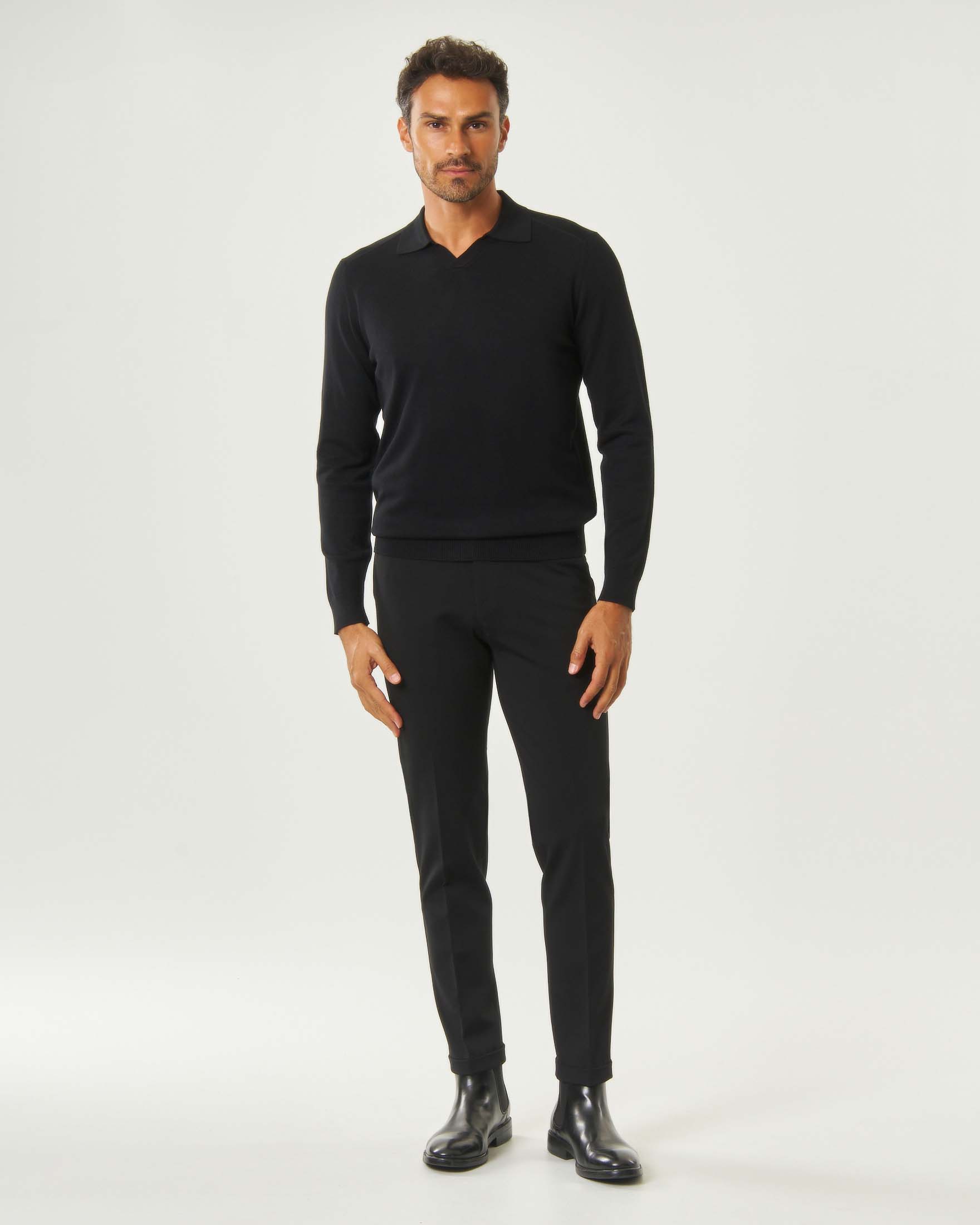 Pantaloni chino neri Paul Baker in Punto Milano elasticizzato