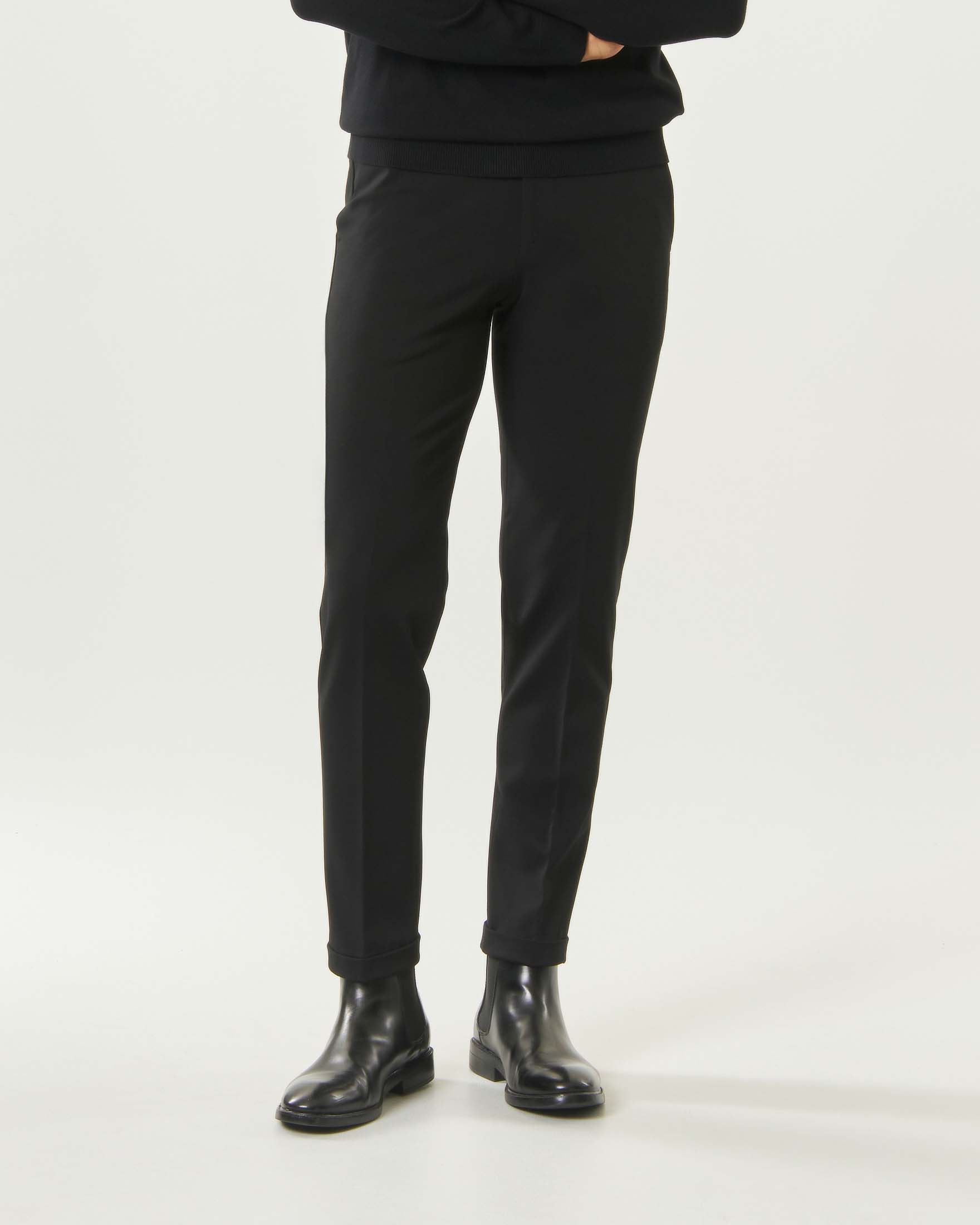 Pantaloni chino neri Paul Baker in Punto Milano elasticizzato image