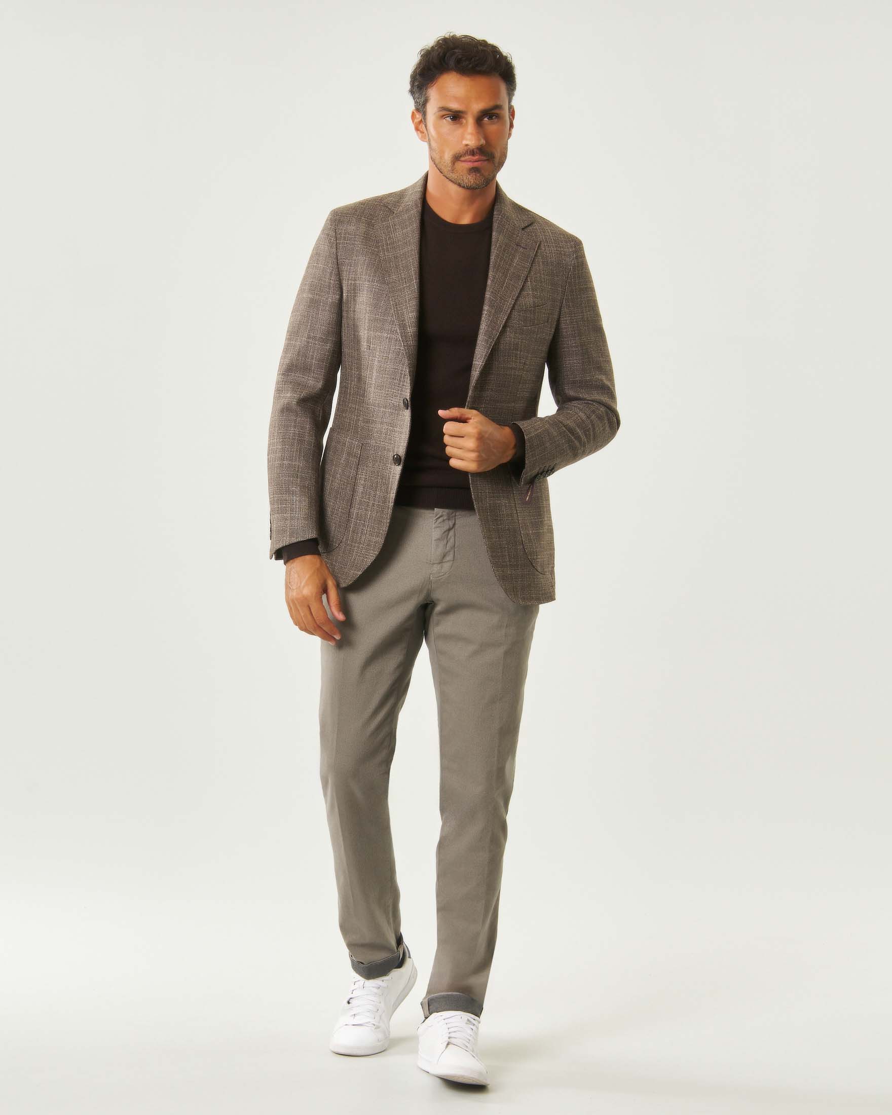 Blazer Rodolfo Pellizzari in lana e seta Vitale Barberis Canonico noce