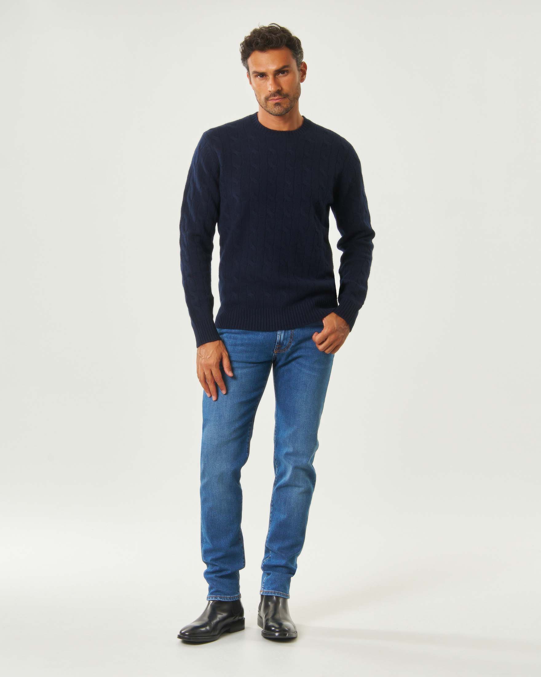 Jeans 517 Roy Roger's slim-fit in cotone stretch lavaggio Wash81 chiaro con leggere baffature