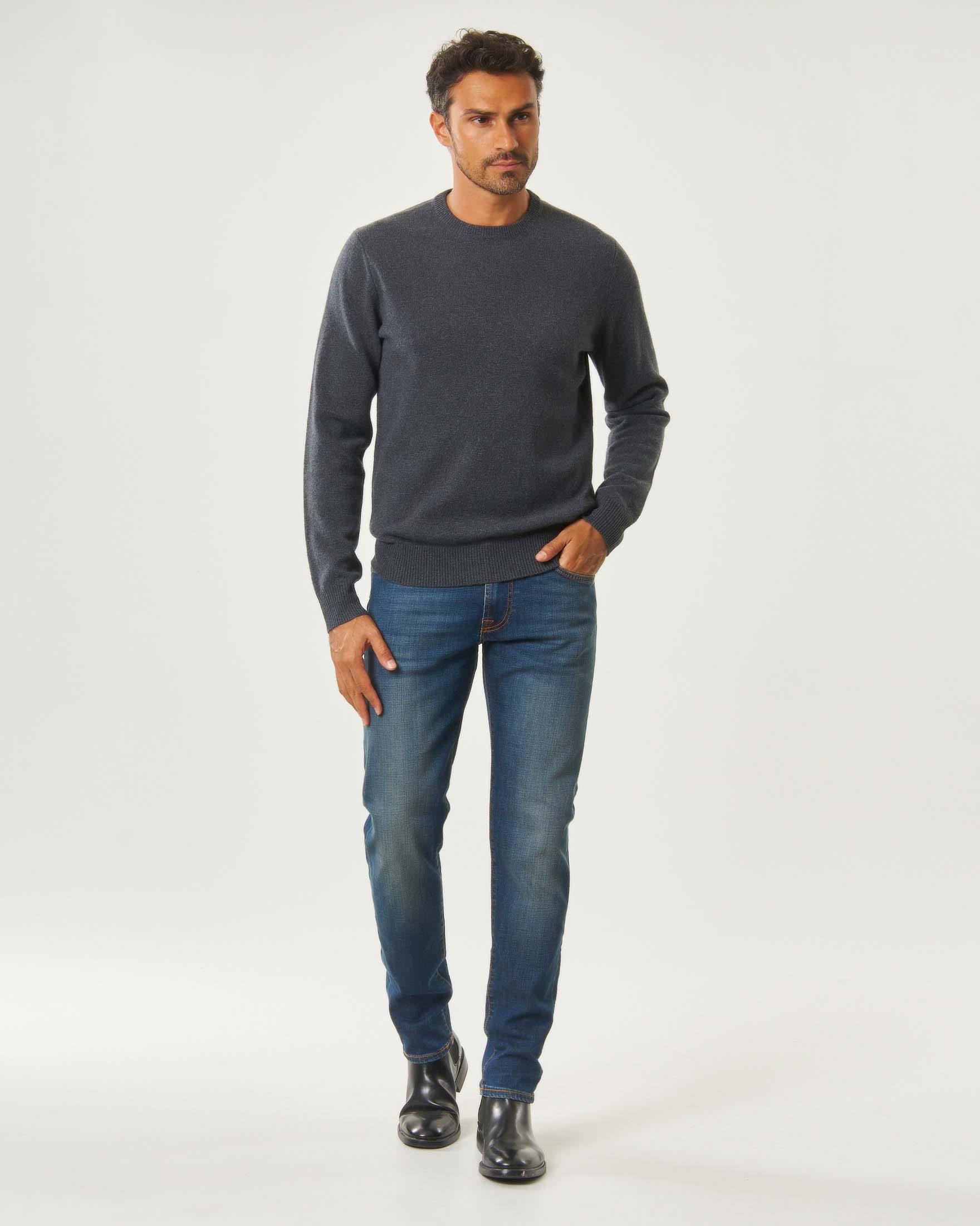 Jeans 517 Roy Roger's slim-fit in cotone stretch lavaggio Carlin medio stone washed