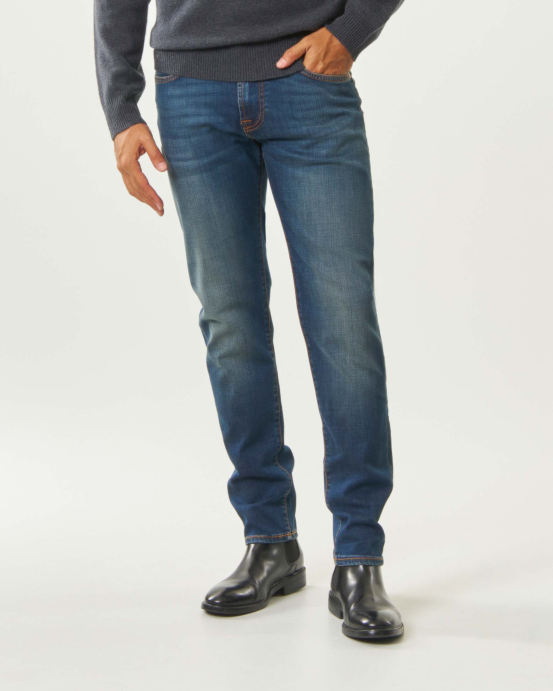 Jeans 517 Roy Roger's slim-fit in cotone stretch lavaggio Carlin medio stone washed image