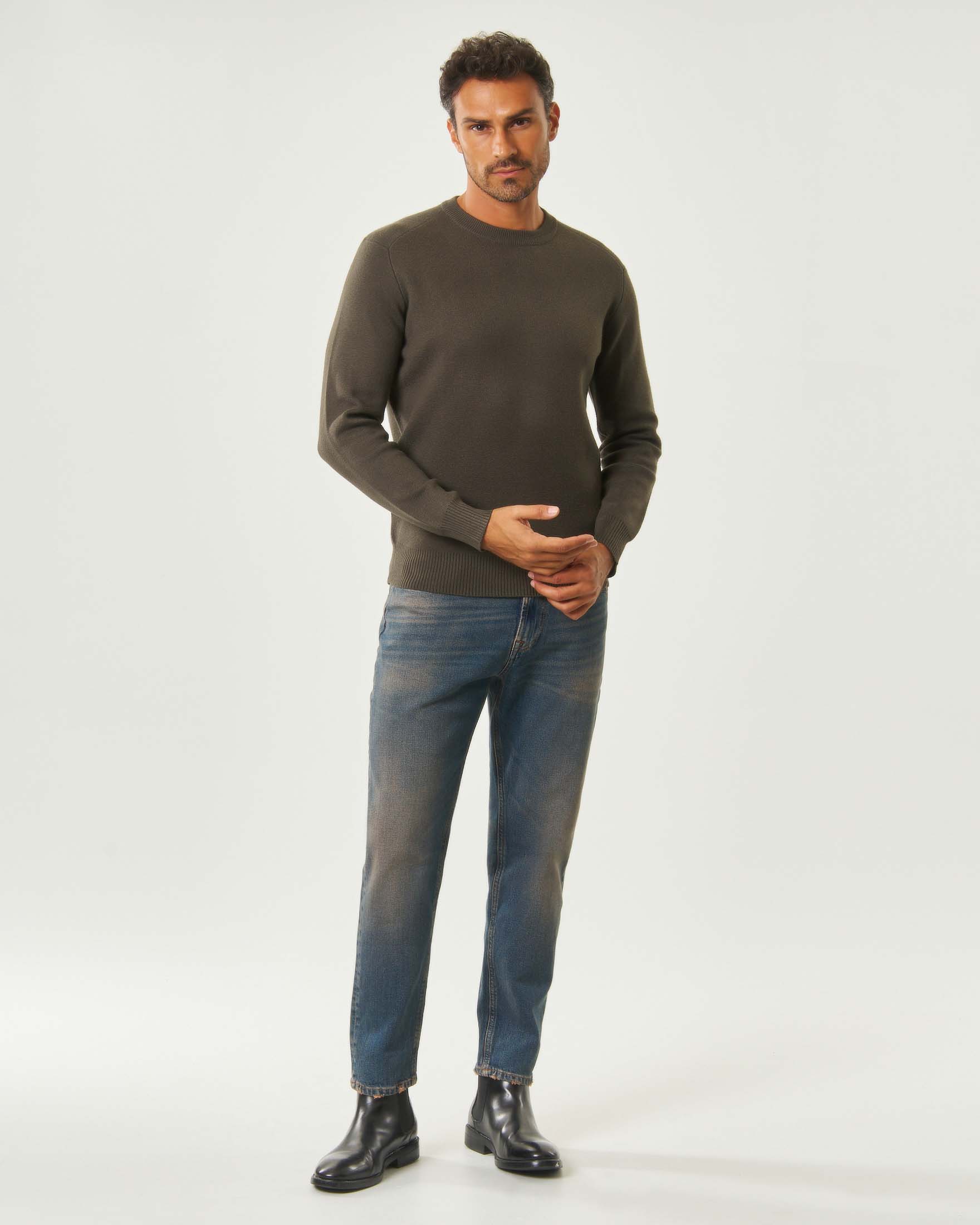 Jeans Roy Roger's Dapper Greendust relaxed tapered fit blu scuro sabbiato