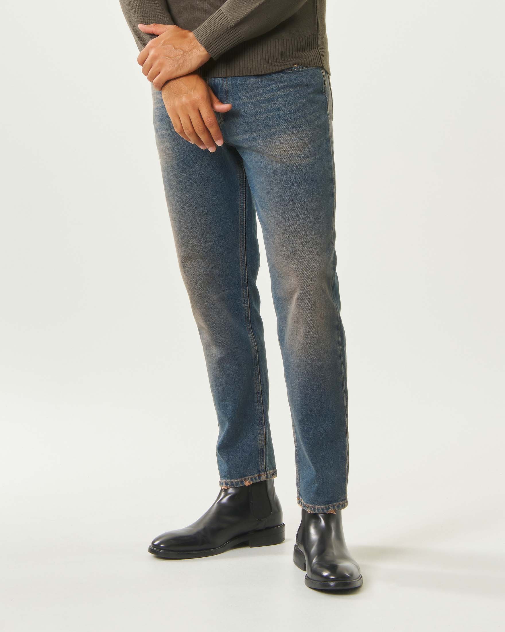 Jeans Roy Roger's Dapper Greendust relaxed tapered fit blu scuro sabbiato image