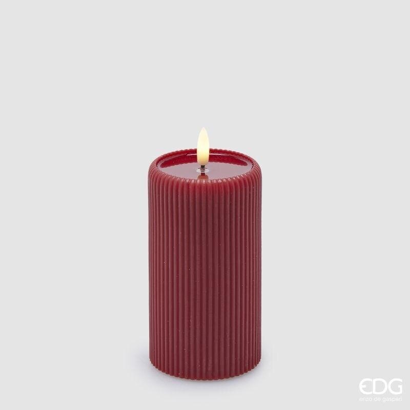 Candela Moccolo Lounge Led IP20 Rossa con Telecomando d.7,5 h.13 Edg