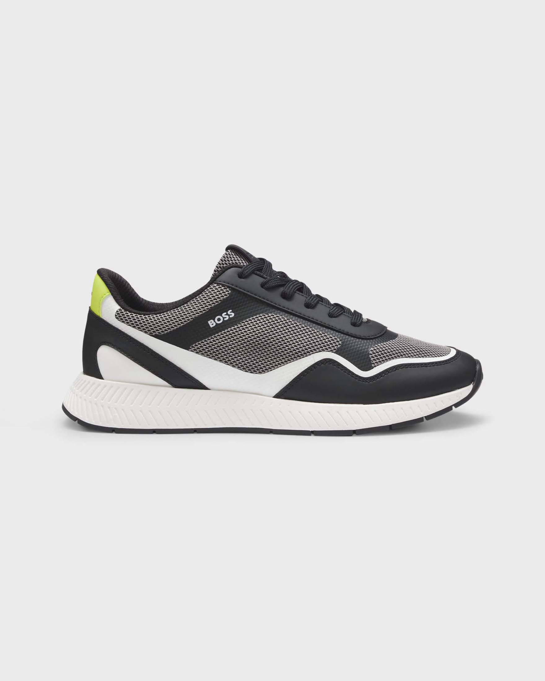 Sneakers Boss Titanium in mesh grigio scuro