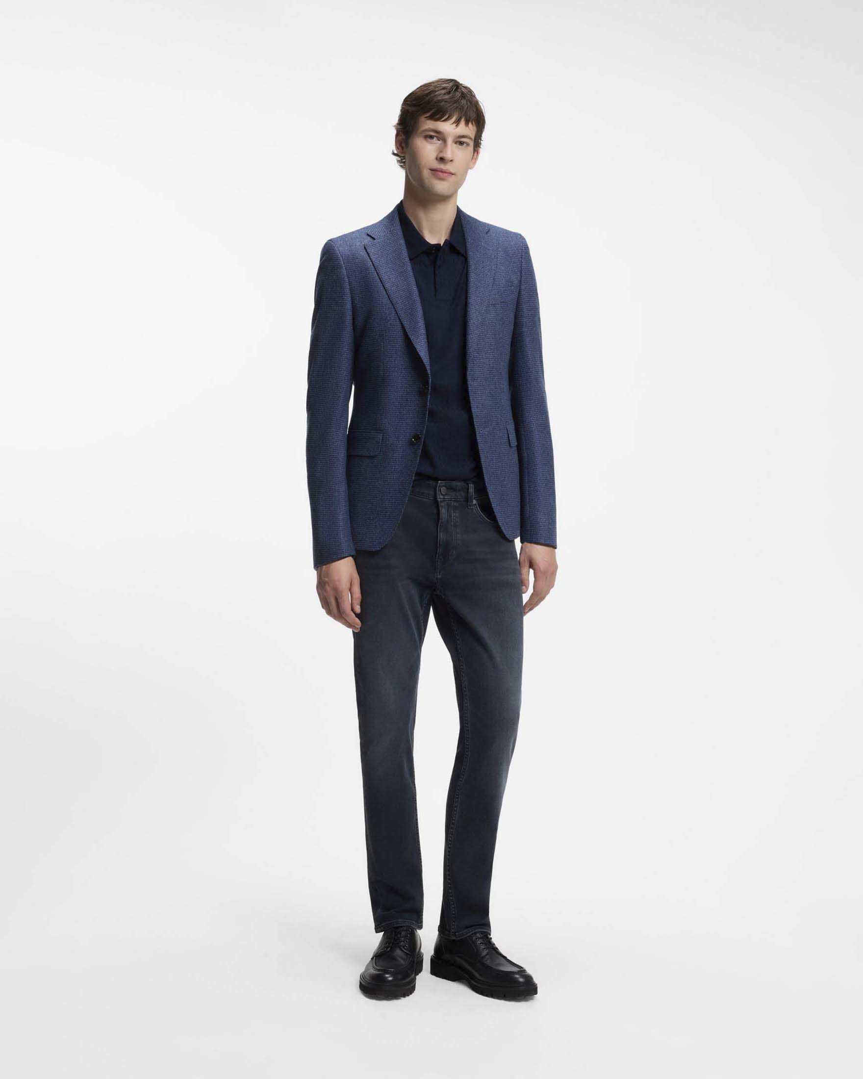 Jeans Boss Delaware slim fit in cotone stretch lavaggio blu scuro
