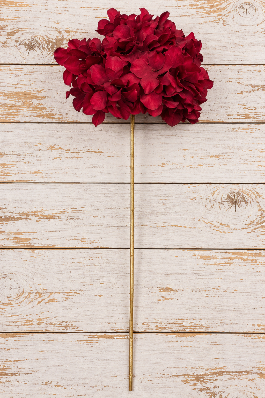Ortensia Rossa Ramo Oro 75 cm.