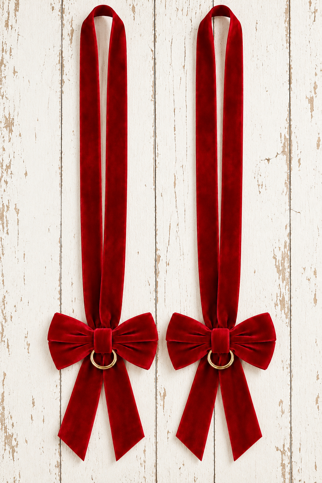 Fiocco Supporto per Corona in Velluto Burgundy Set 2 pz. 8,5x10