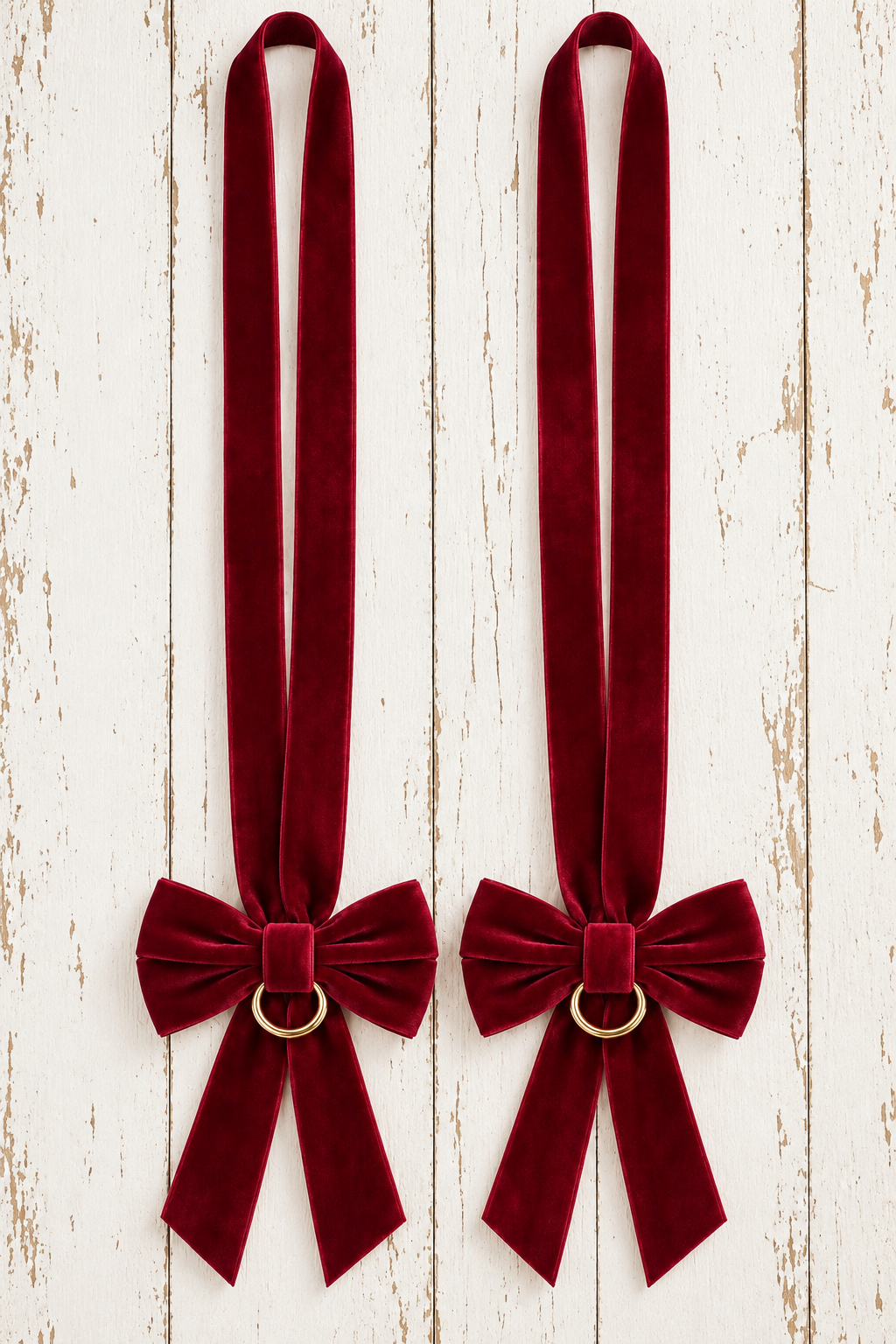 Fiocco Supporto per Corona in Velluto Burgundy Set 2 pz. 8,5x10