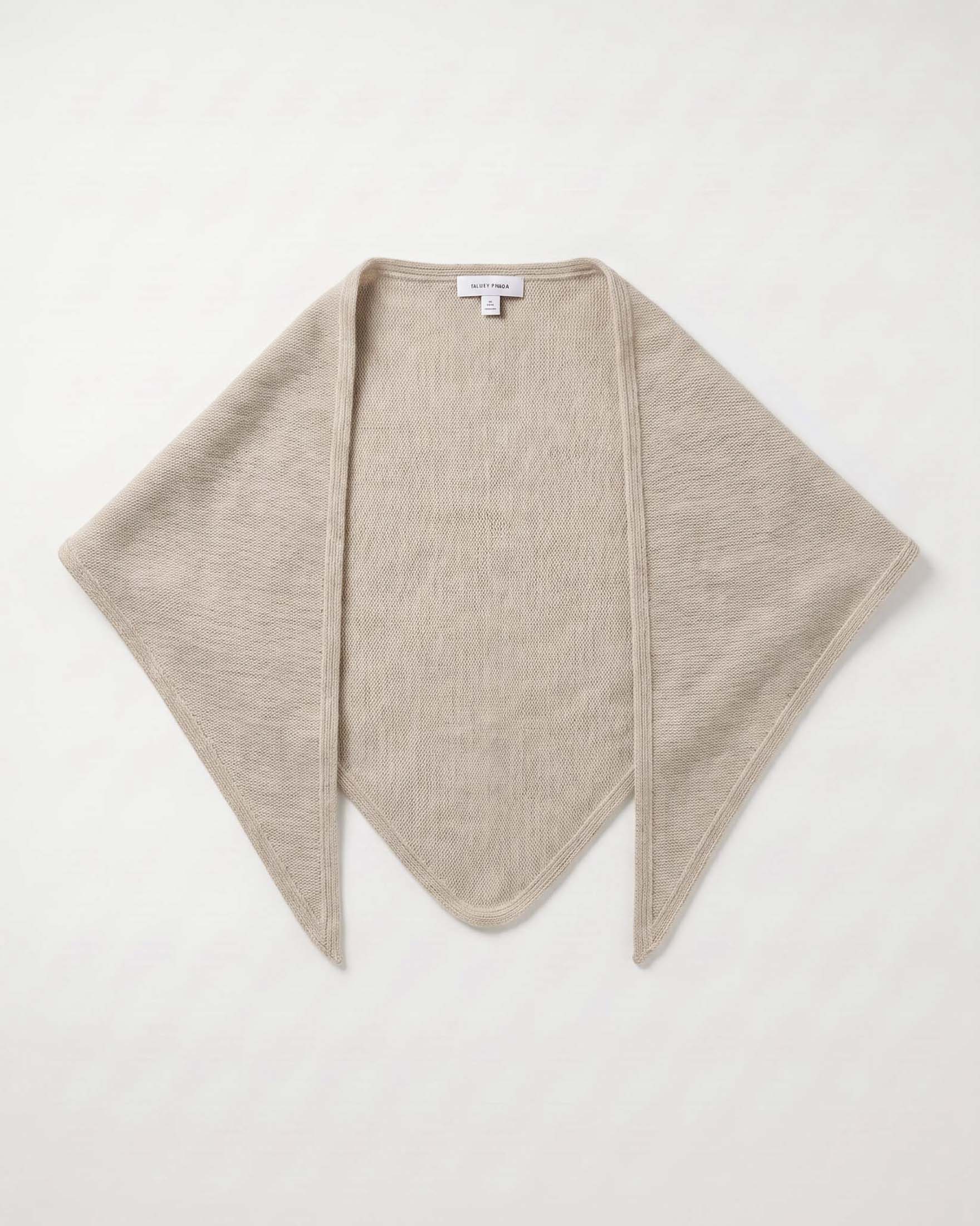 Mantellina triangolare Intuition Paris beige in misto cashmere lana e viscosa