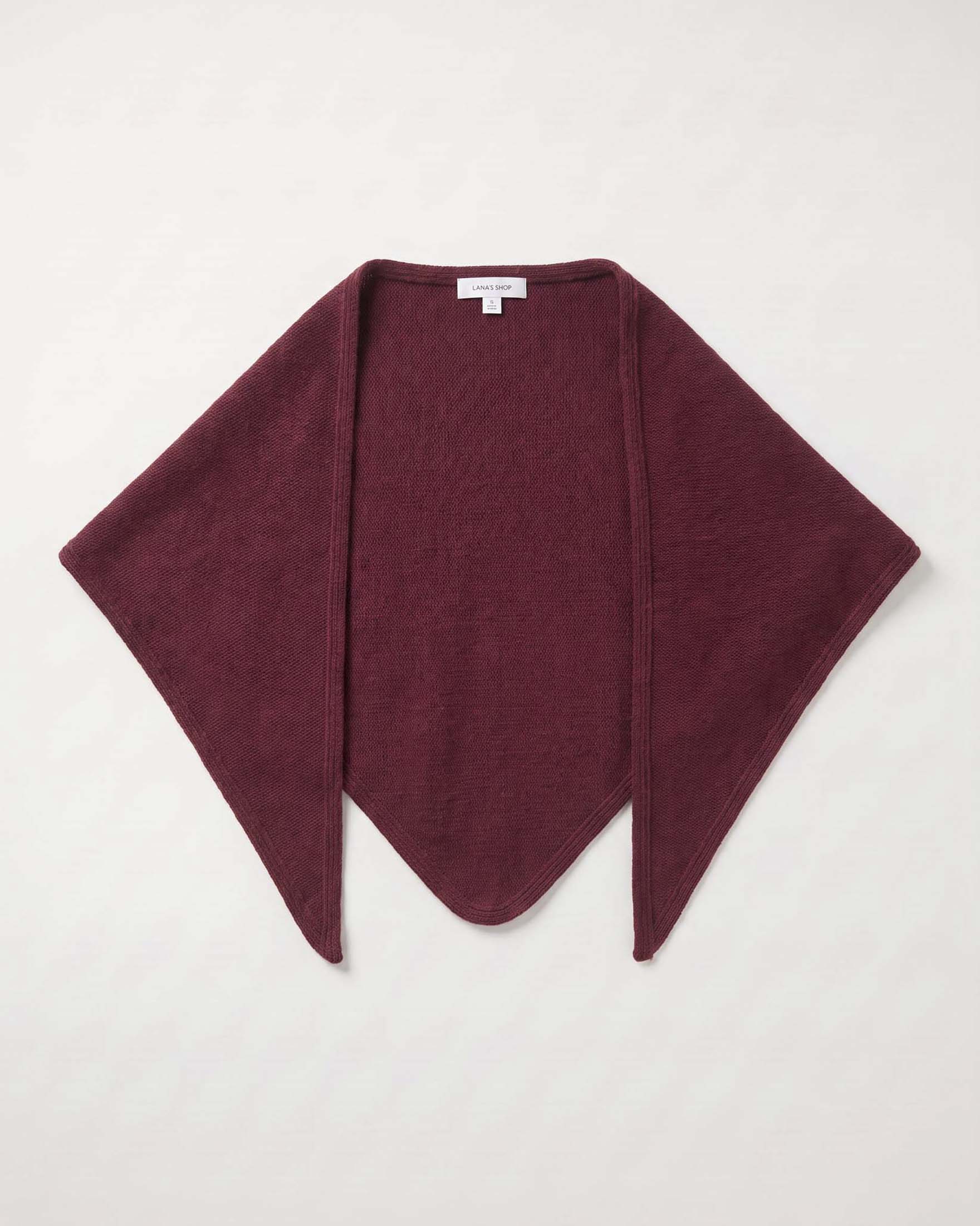Mantellina triangolare Intuition Paris bordeaux in misto cashmere lana e viscosa
