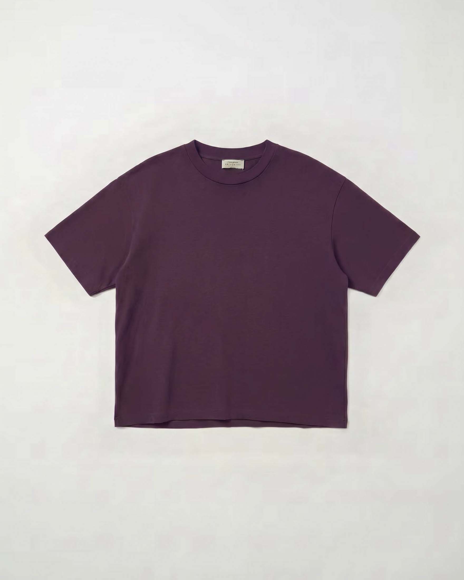 Maglia girocollo Intuition Paris color vino in puro cotone a maniche corte