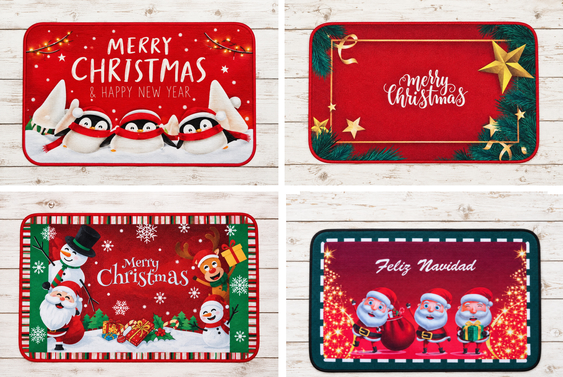 Tappeto Babbo Natale in Poliestere con Antiscivolo 4A 40x60