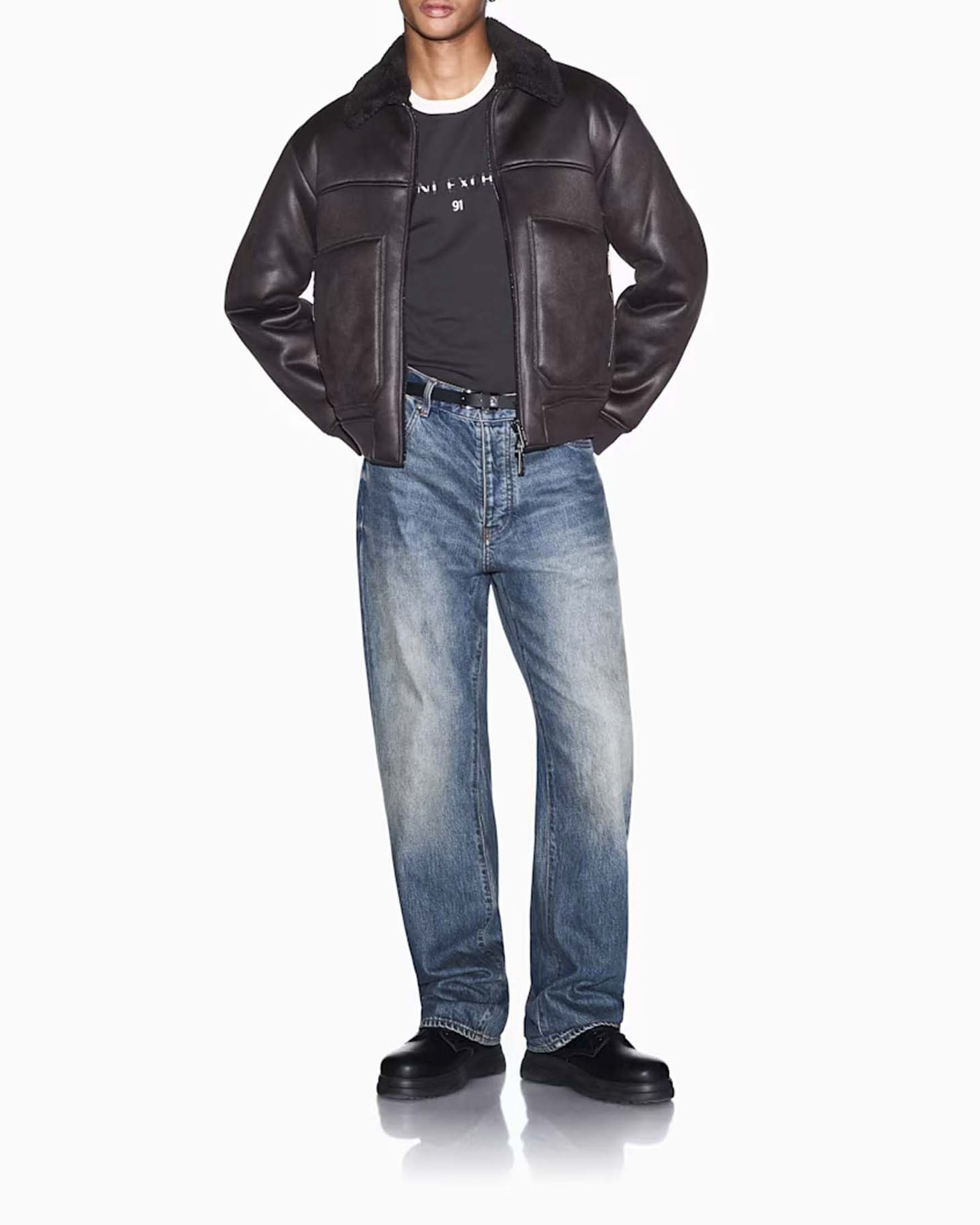 Giubbino Armani Exchange in similpelle marrone